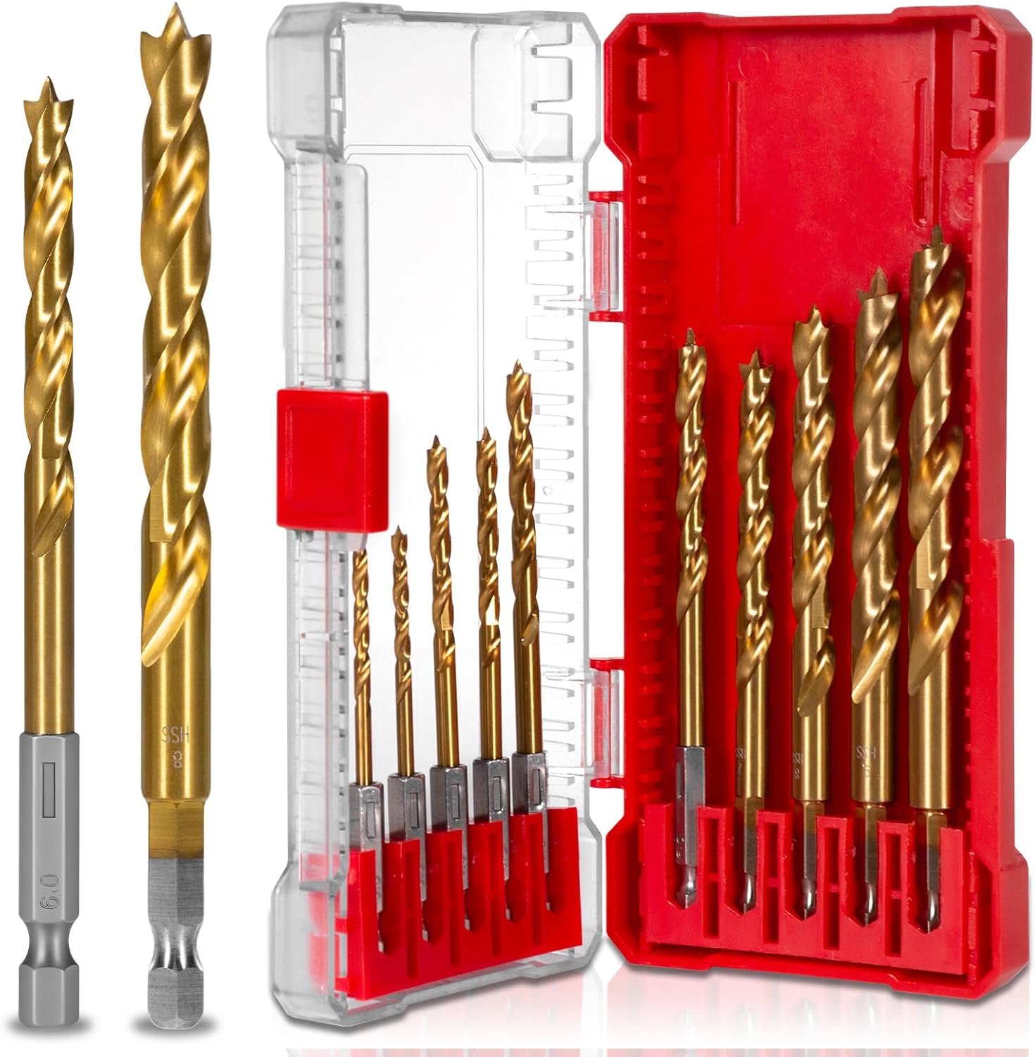 Titanium Brad Point Wood Drill Bits