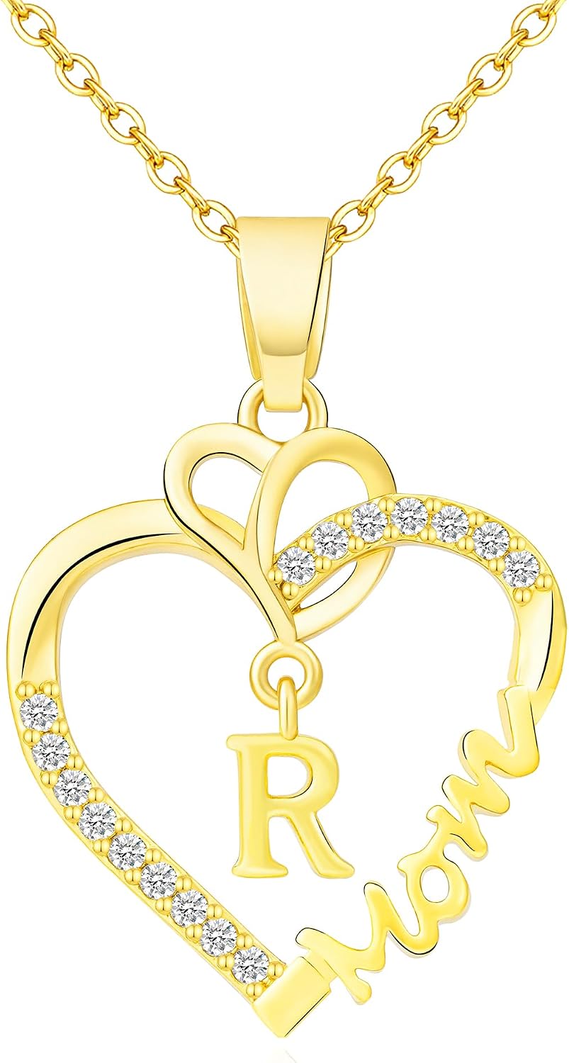 KYNOX Heart Initial Necklaces