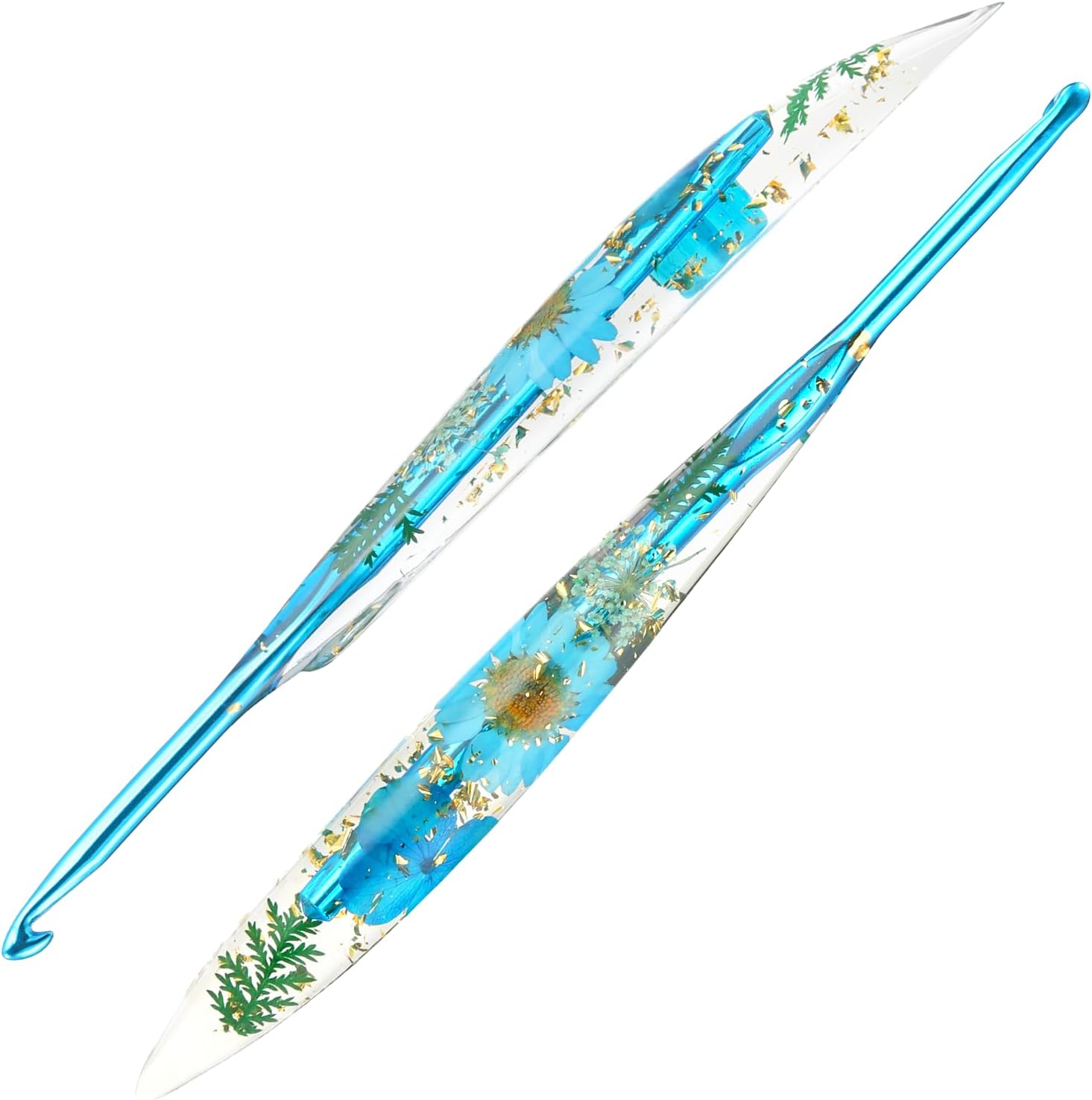 Floral Resin Crochet Hooks
