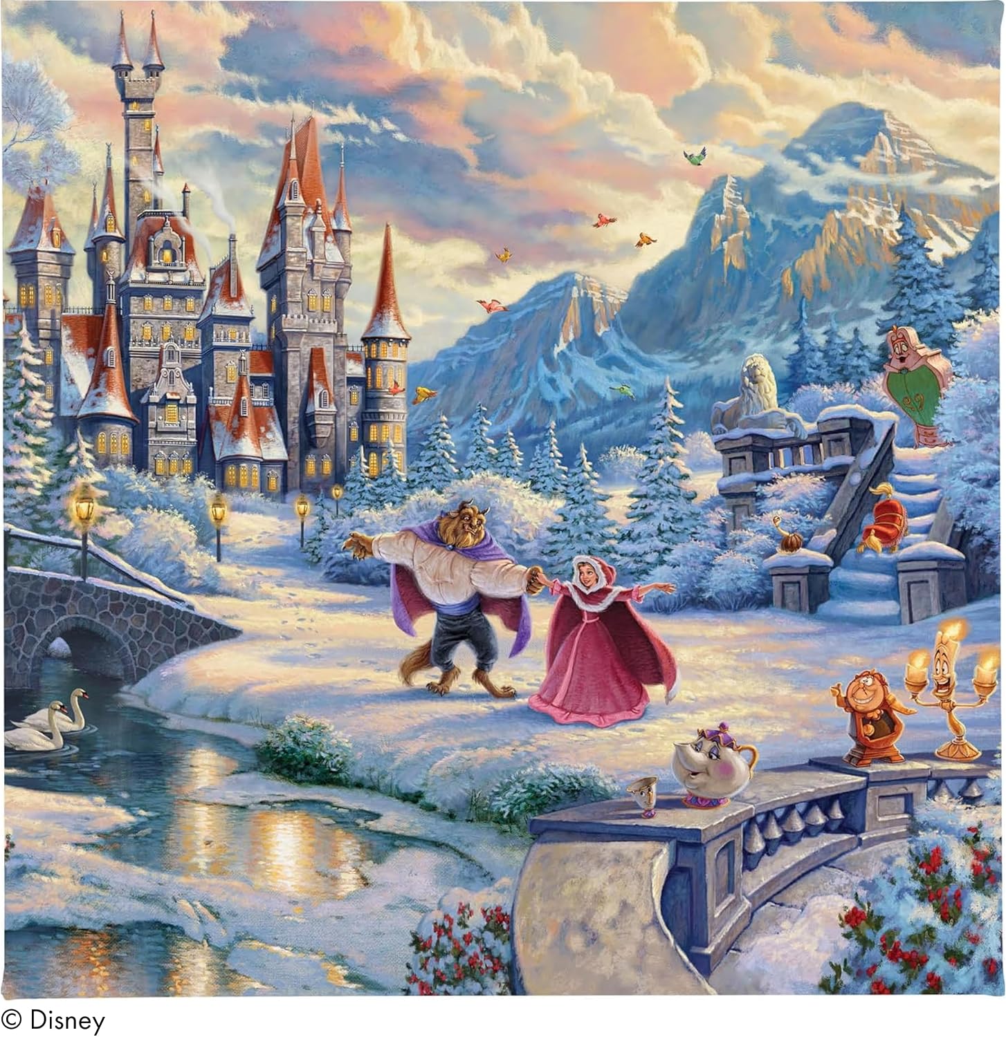 Thomas Kinkade Beauty and the Beast Canvas Art