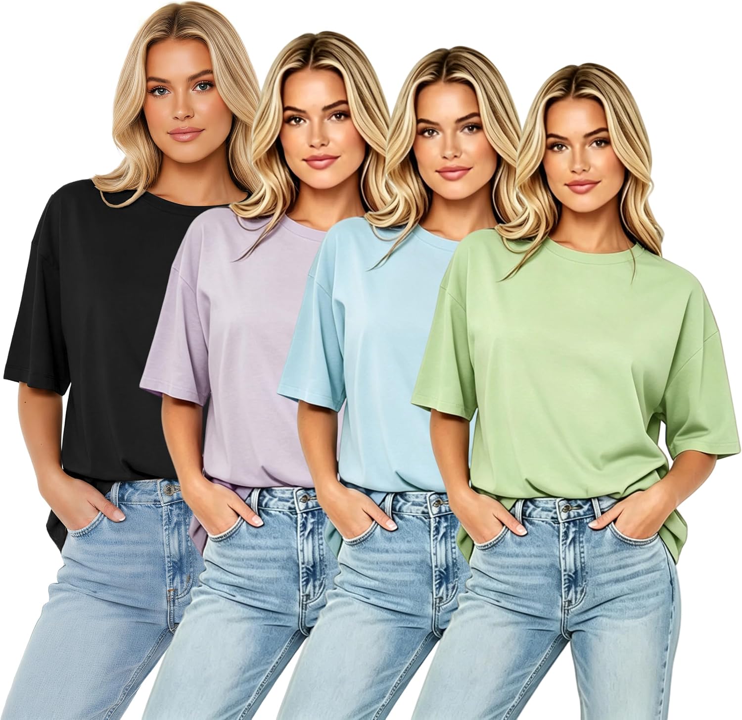 LETSEE Oversized Workout T-Shirts