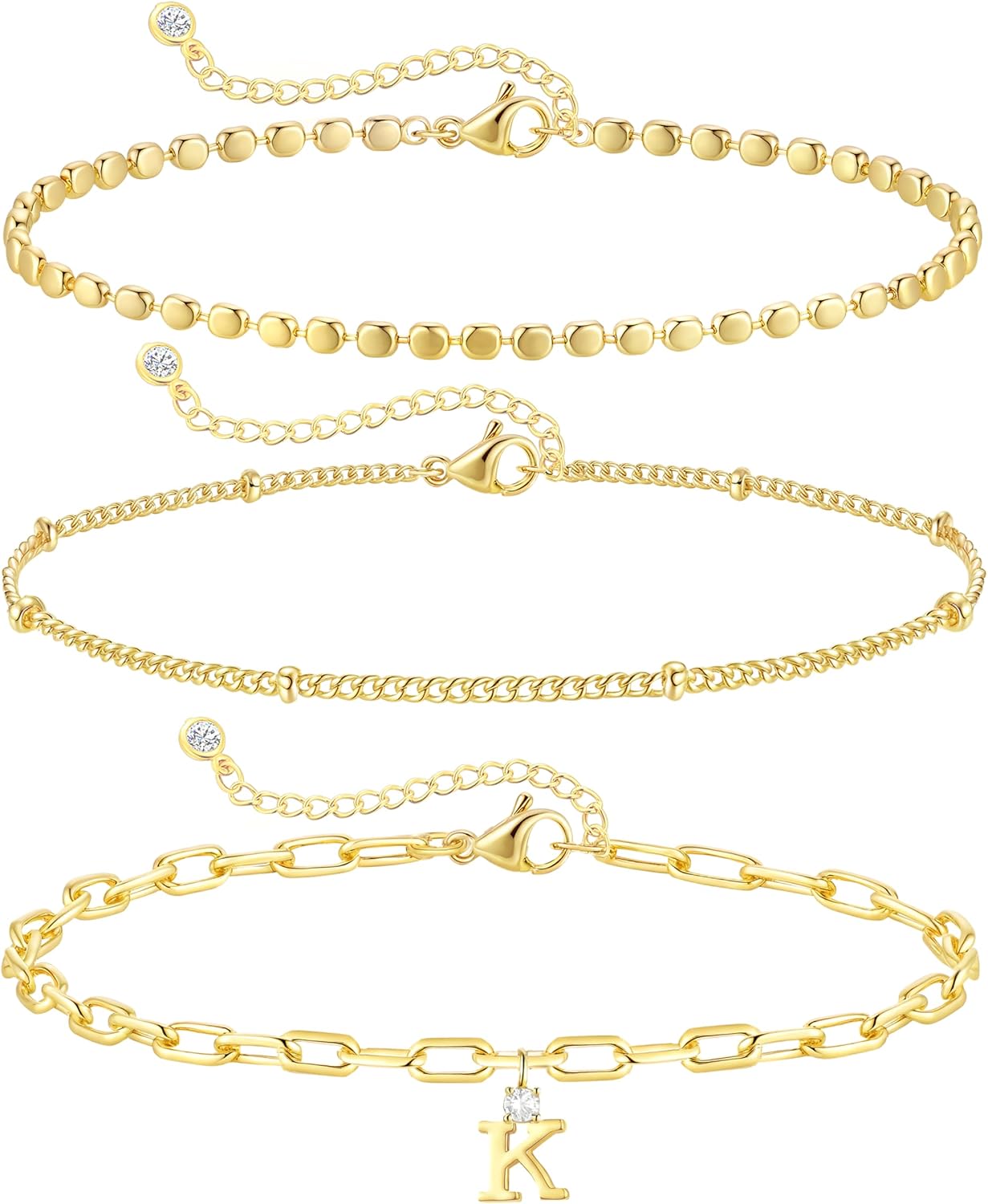 ZHESHY Gold Initial Bracelets
