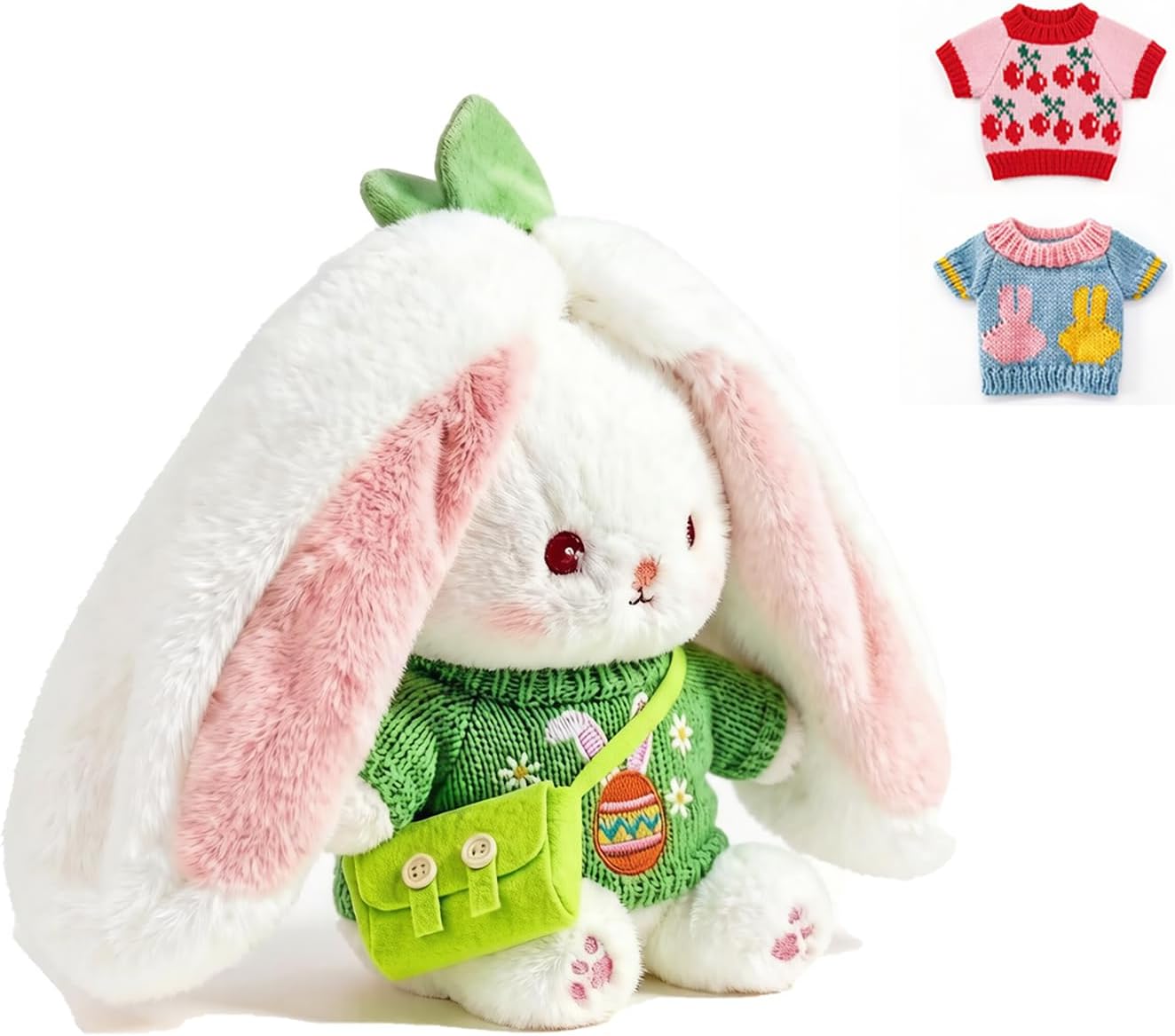 Reversible Bunny Plushes with Accessories