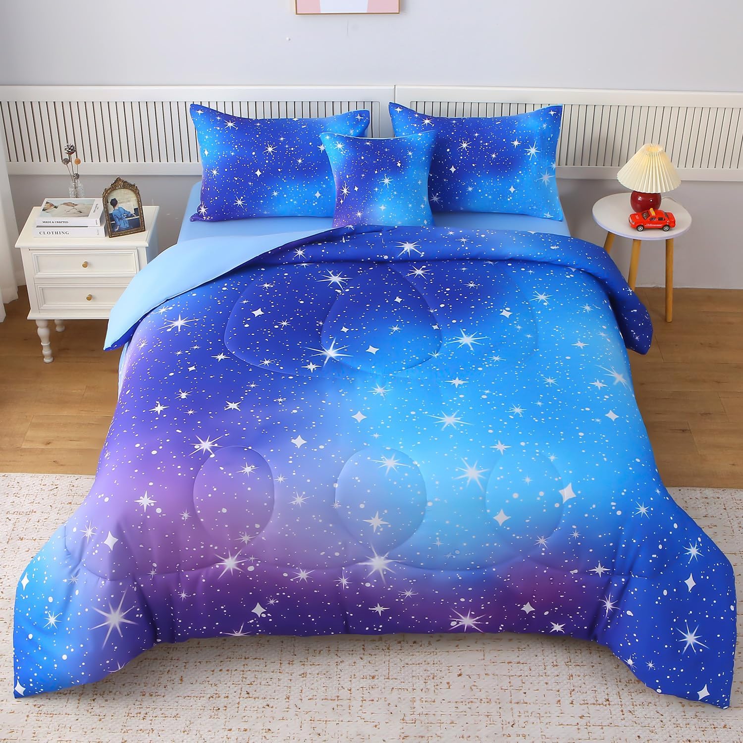 JQinHome Ombre Blue Comforter Sets