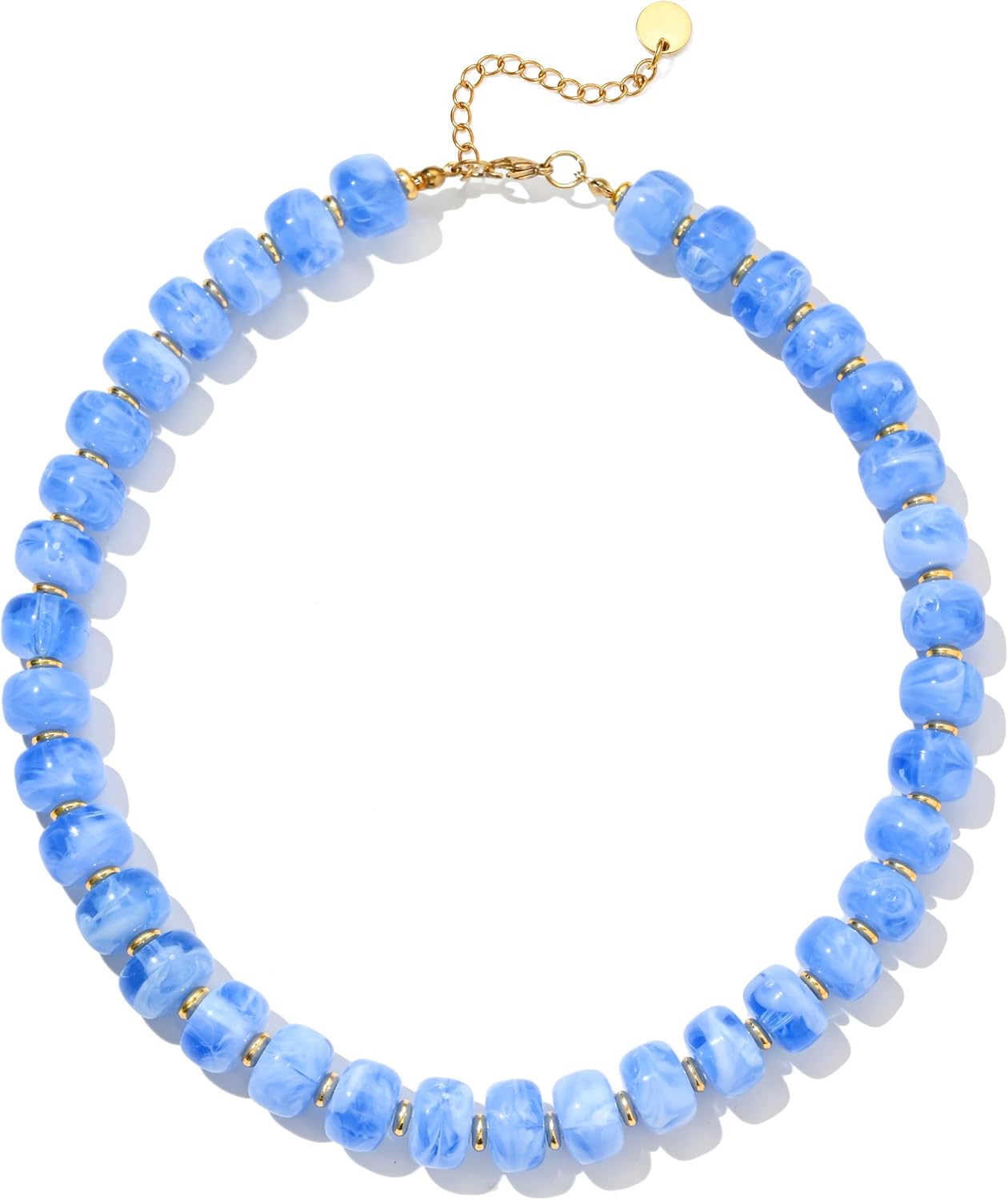 Abiotp Blue Chunky Beaded Necklaces