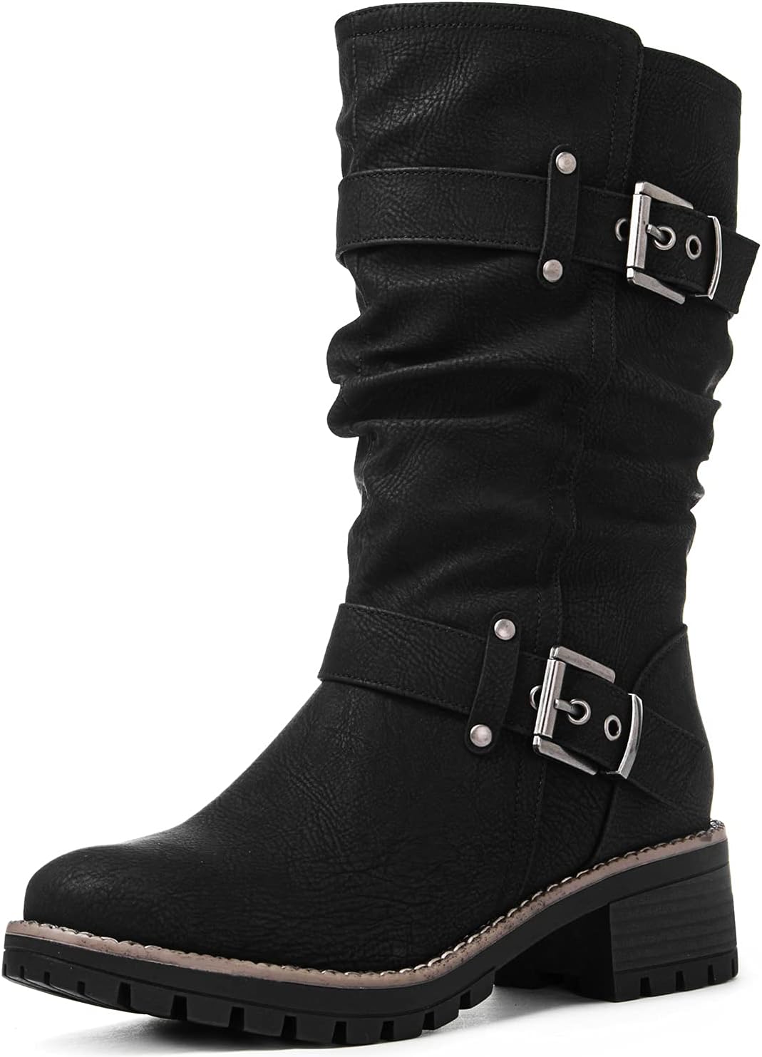 GLOBALWIN Mid Calf Biker Boots