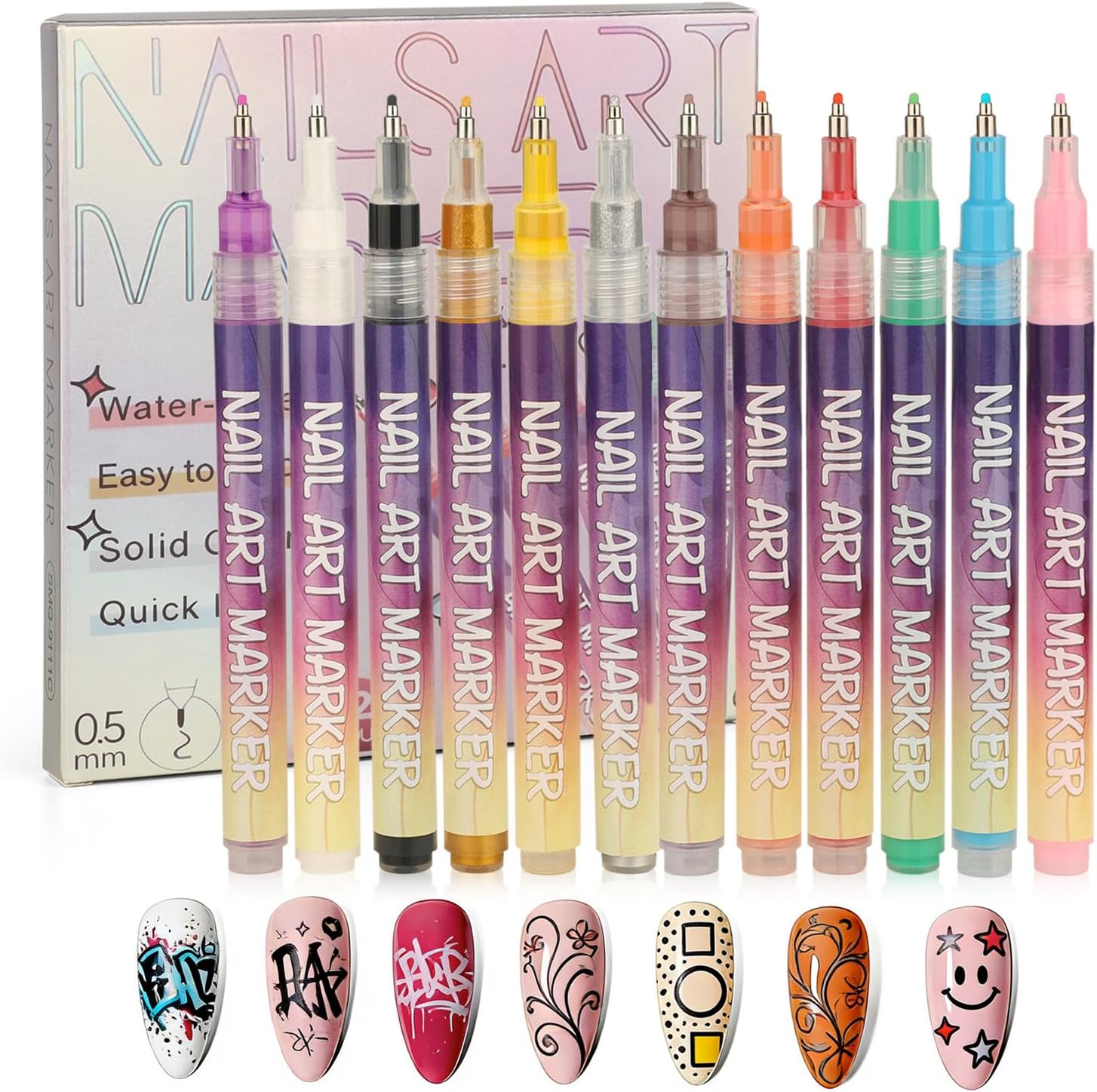 Nail Art Pens (12 Colors