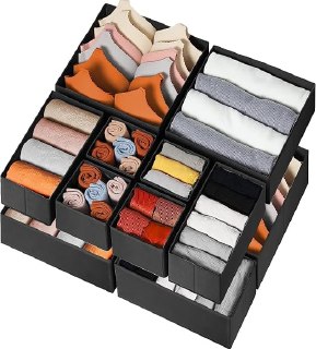 PR!CE DROP ( ) Drawer Organizer Clothes 12 Pack - Odorless Closet Organizers and Storage for Sock Underwear Bra - Dresser Organizador for Bedroom Organization -Nursery Drawer Divider Trays for Baby Clothes