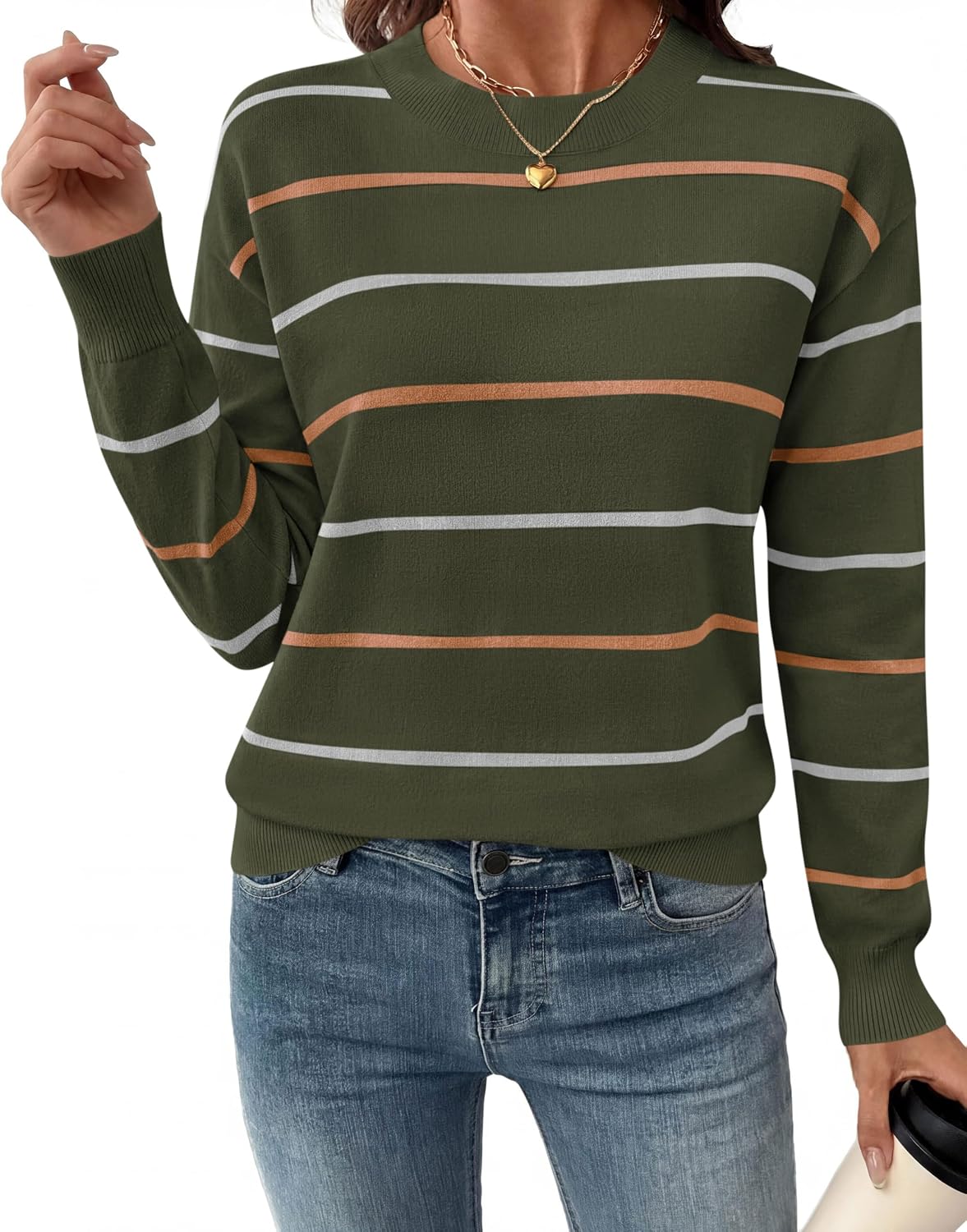 PRETTYGARDEN Striped Pullover Sweaters