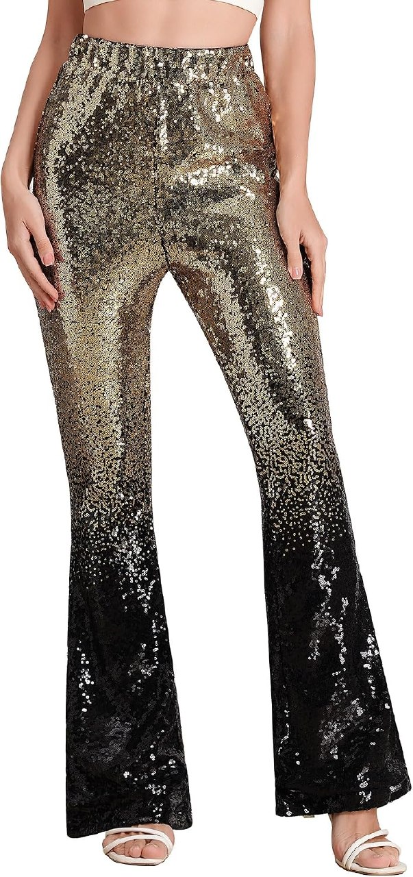 ODIZLI Sequin Bell Bottom Pants
