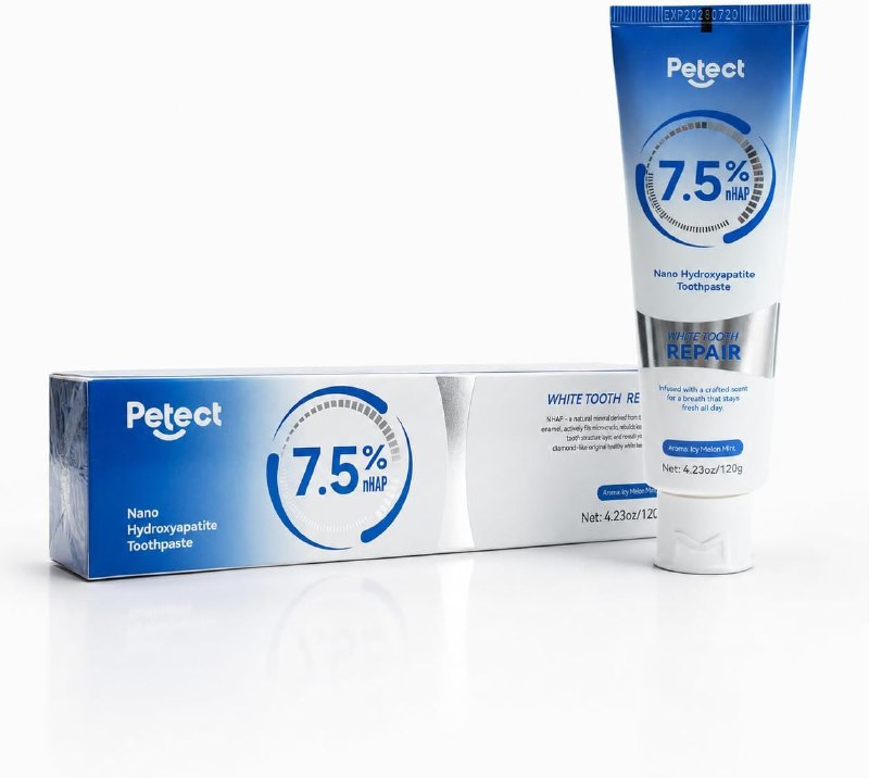 PETECT 7.5% Nano Hydroxyapatite Toothpaste, ICY Melon Mint, 4.23 oz