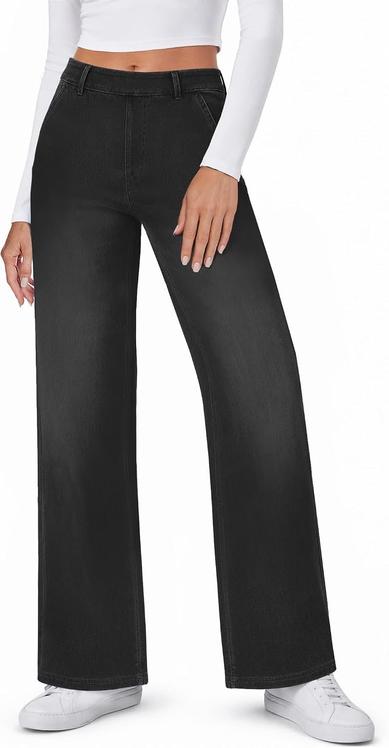 DLOODA Women's High-Waist Wide Leg Jeans