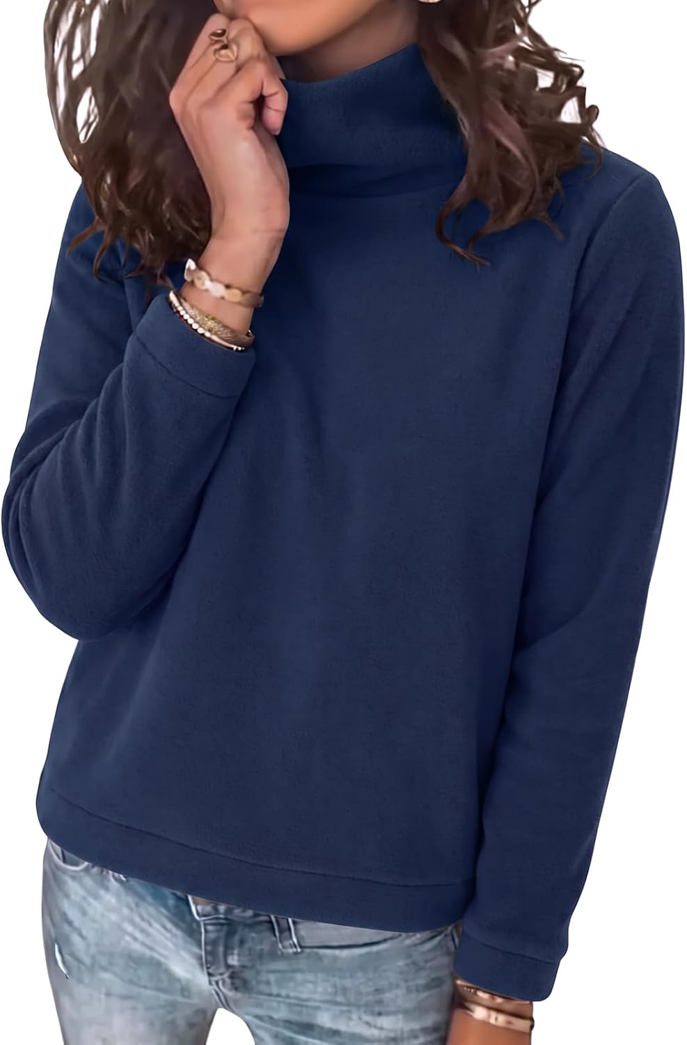 Fisoew Oversized Turtleneck Sweatshirts