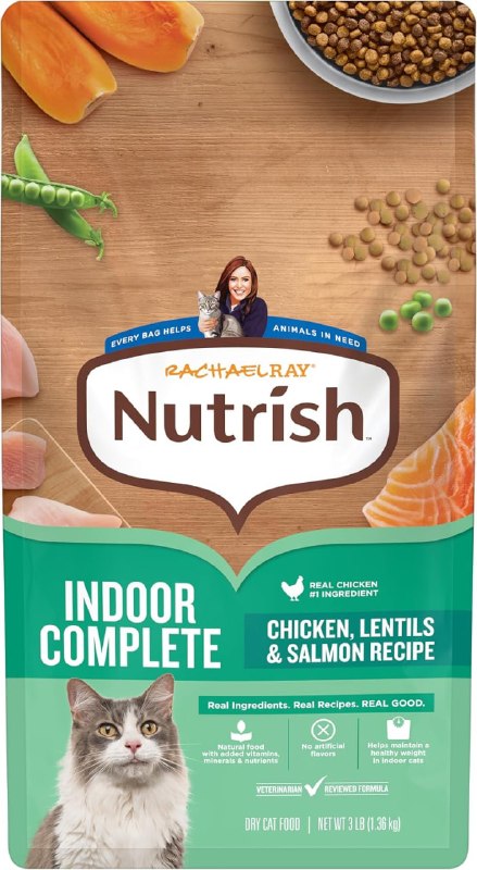 STACKING PROMOS Nutrish Indoor Complete Dry Cat Food, 3 lb. Bag (Rachael Ray) CLICK (ONE TIME PURCHASE) AND