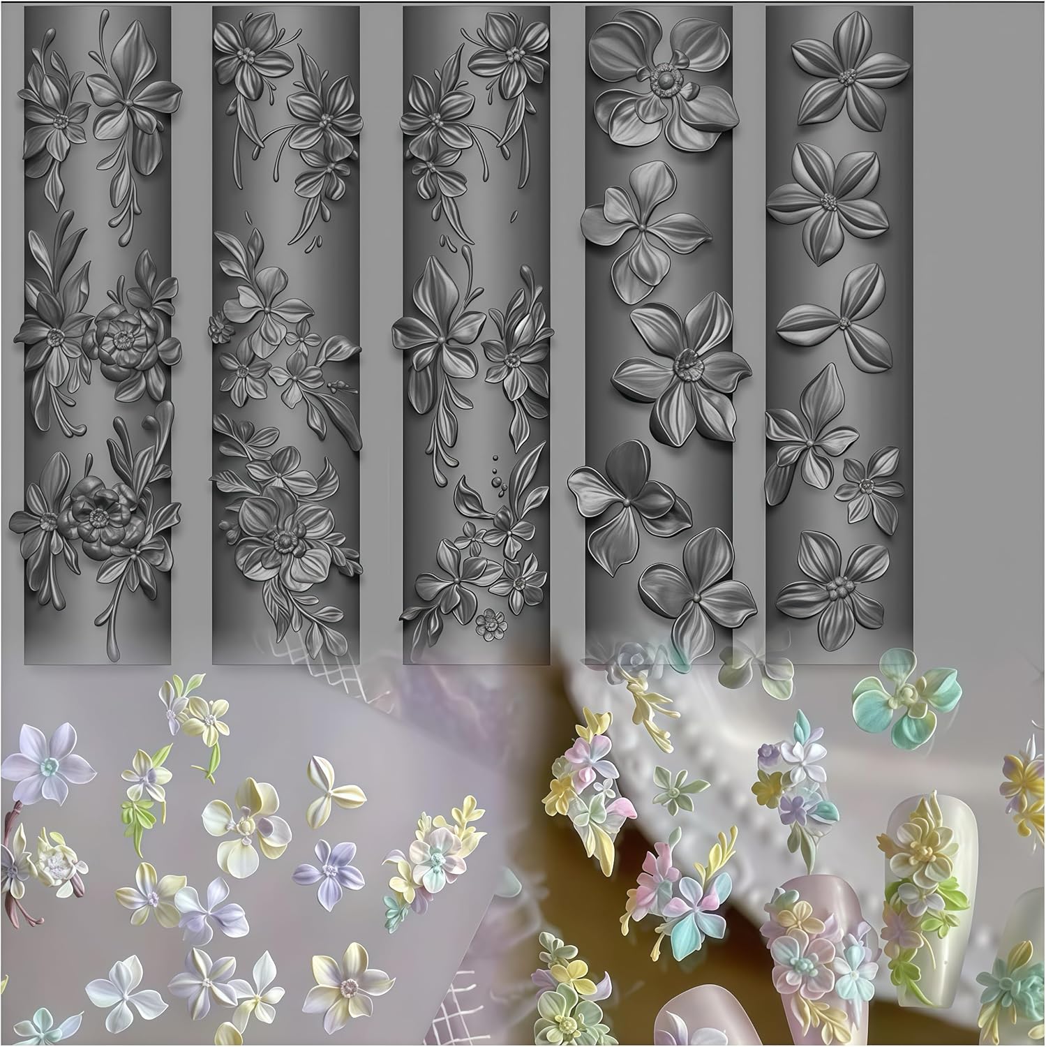3D Flower Nail Molds
