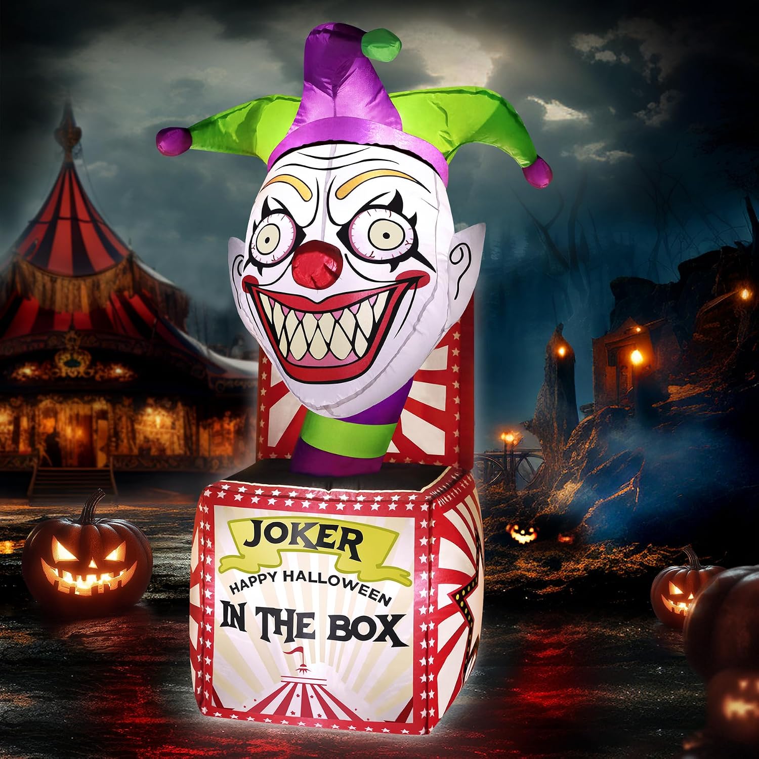 zukakii 4FT Halloween Clown Inflatables