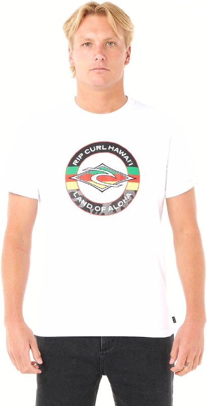 Rip Curl Men's Graphic Short Sleeve Crew Neck T-Shirt, Standard Fit