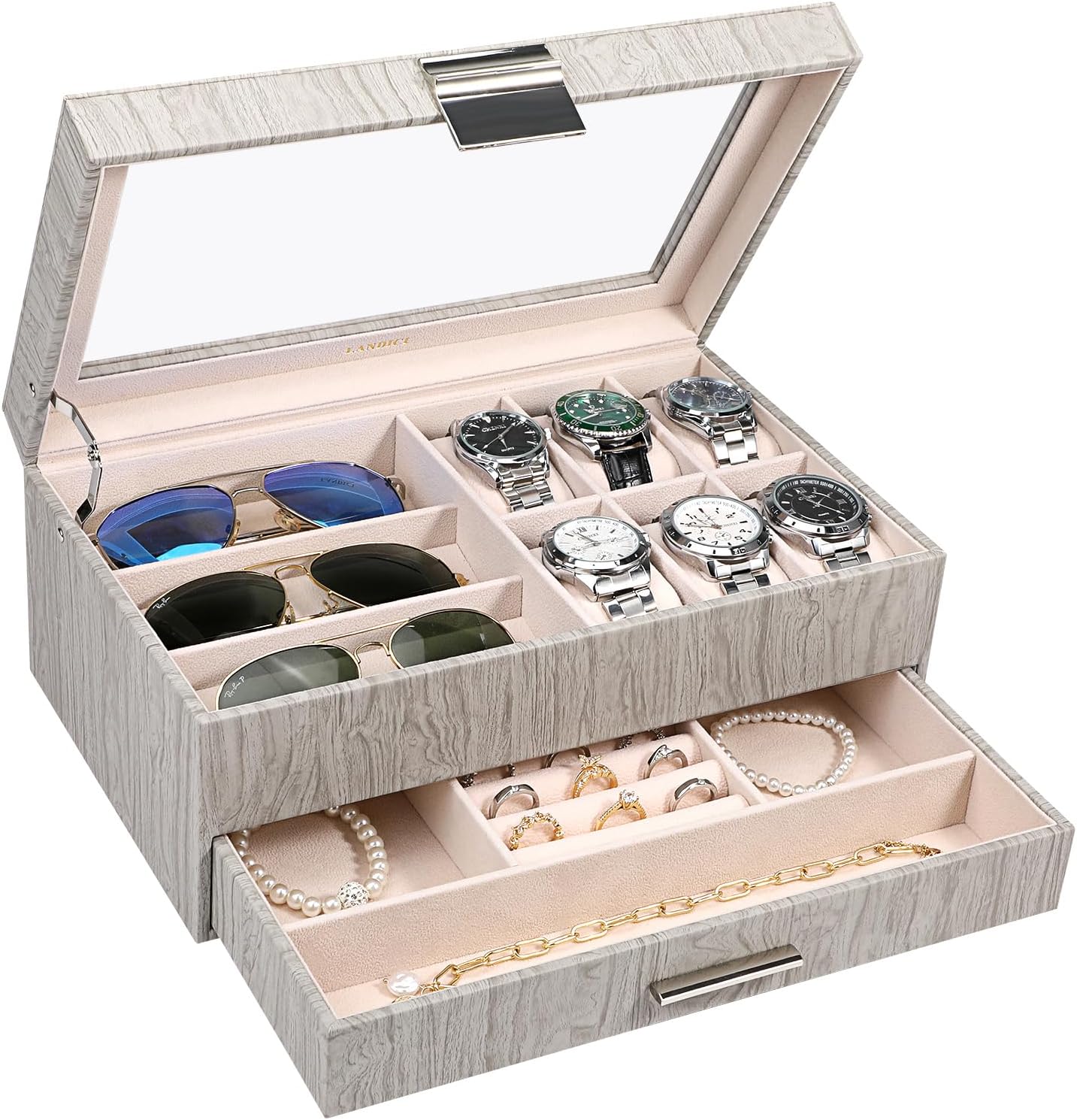 LANDICI Leather Watch and Jewelry Boxes