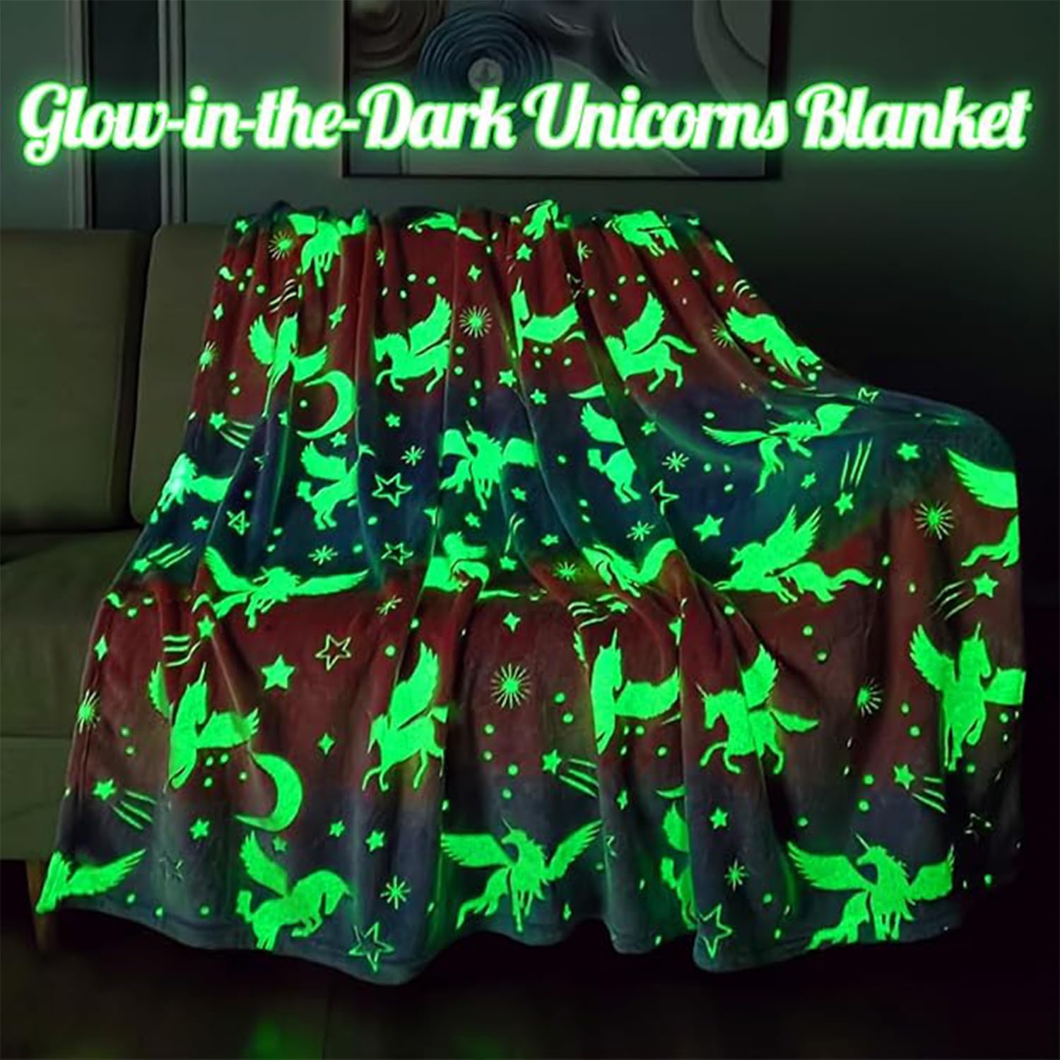 Unicorn Rainbow Glow Blankets