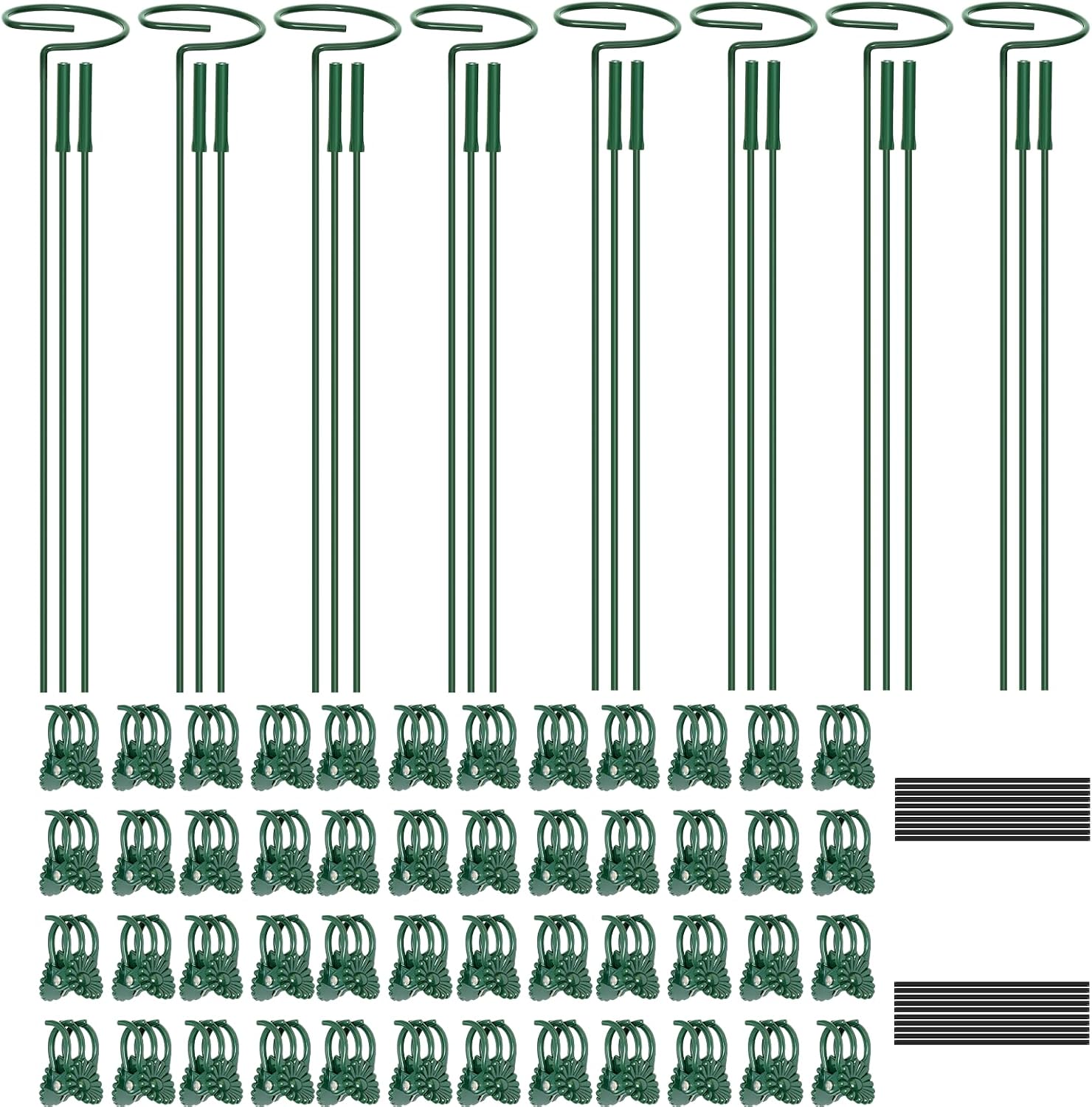 Adjustable Plant Stakes with Clips