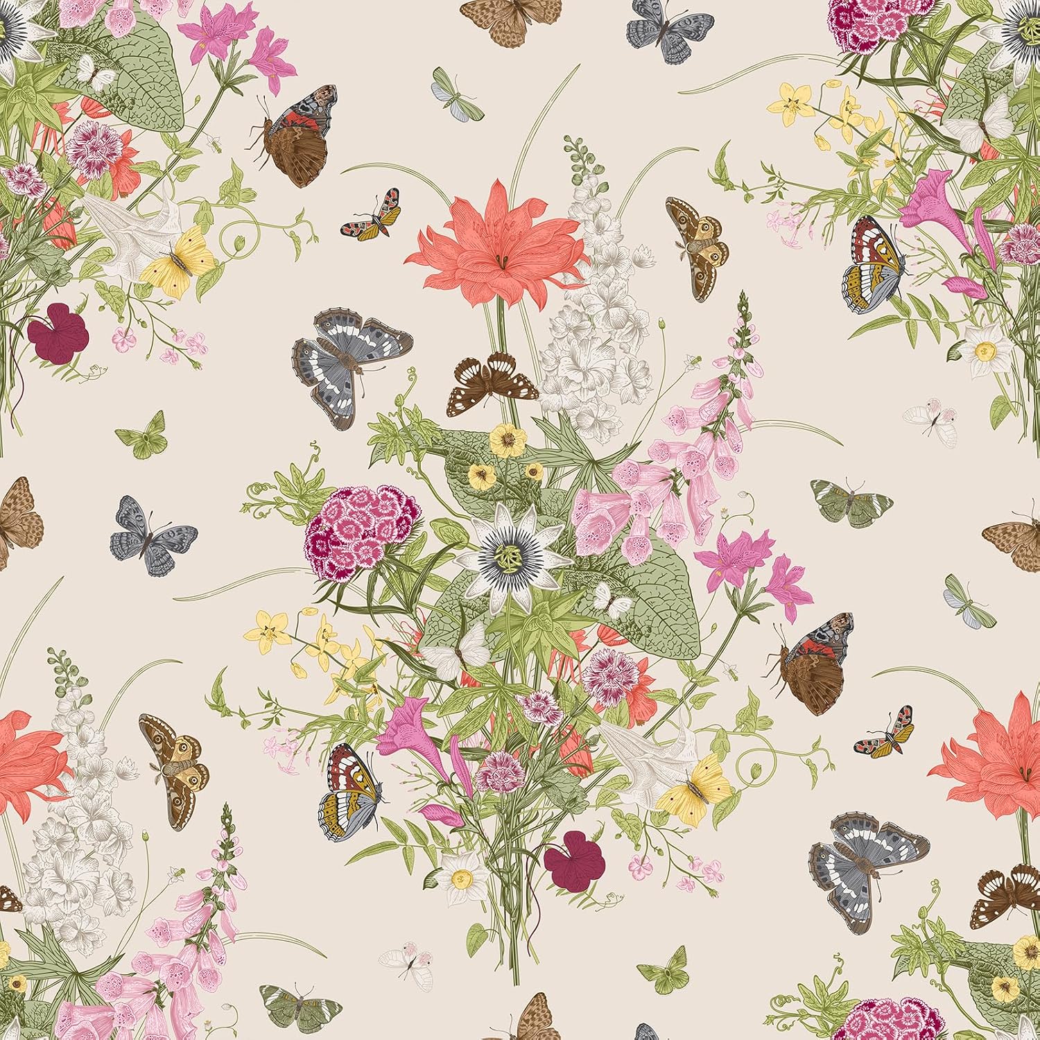 VaryFloral Butterfly Floral Wallpapers
