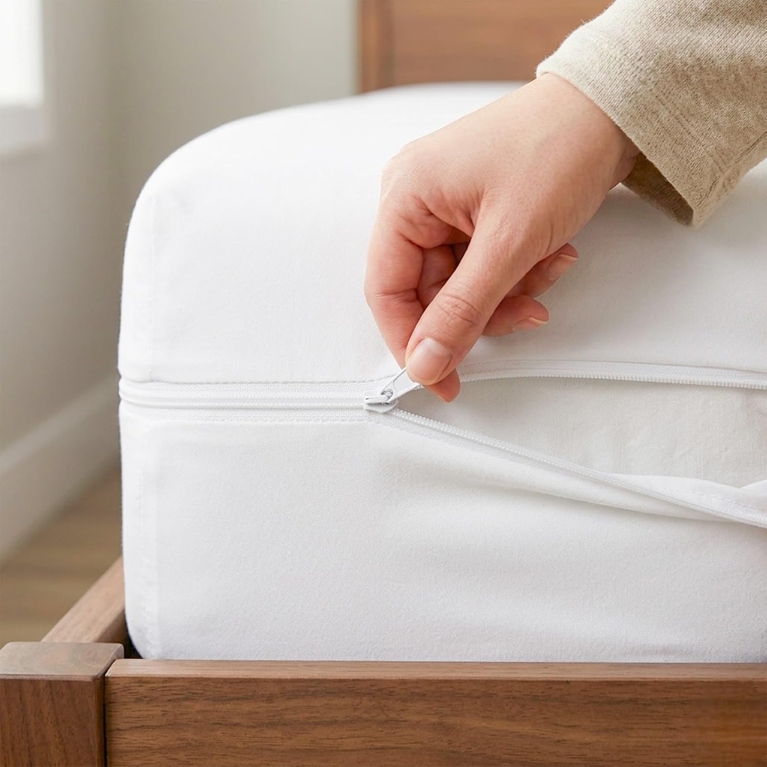 Zipper Fitted Sheets (White