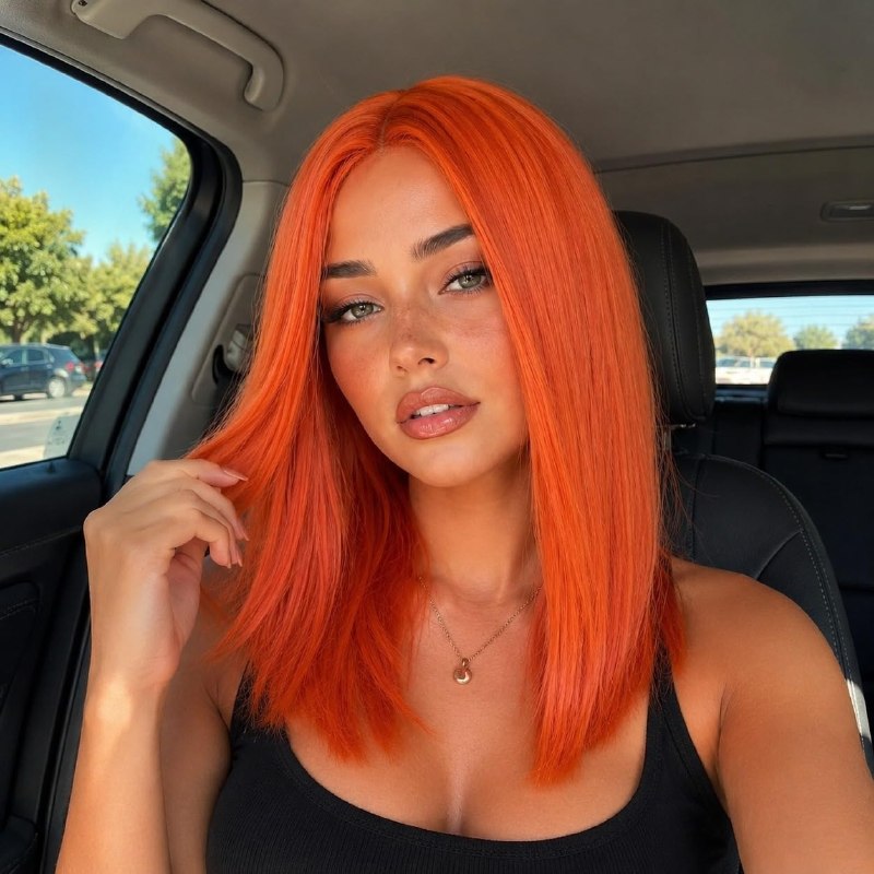 XC Clouds Orange Bob Wigs