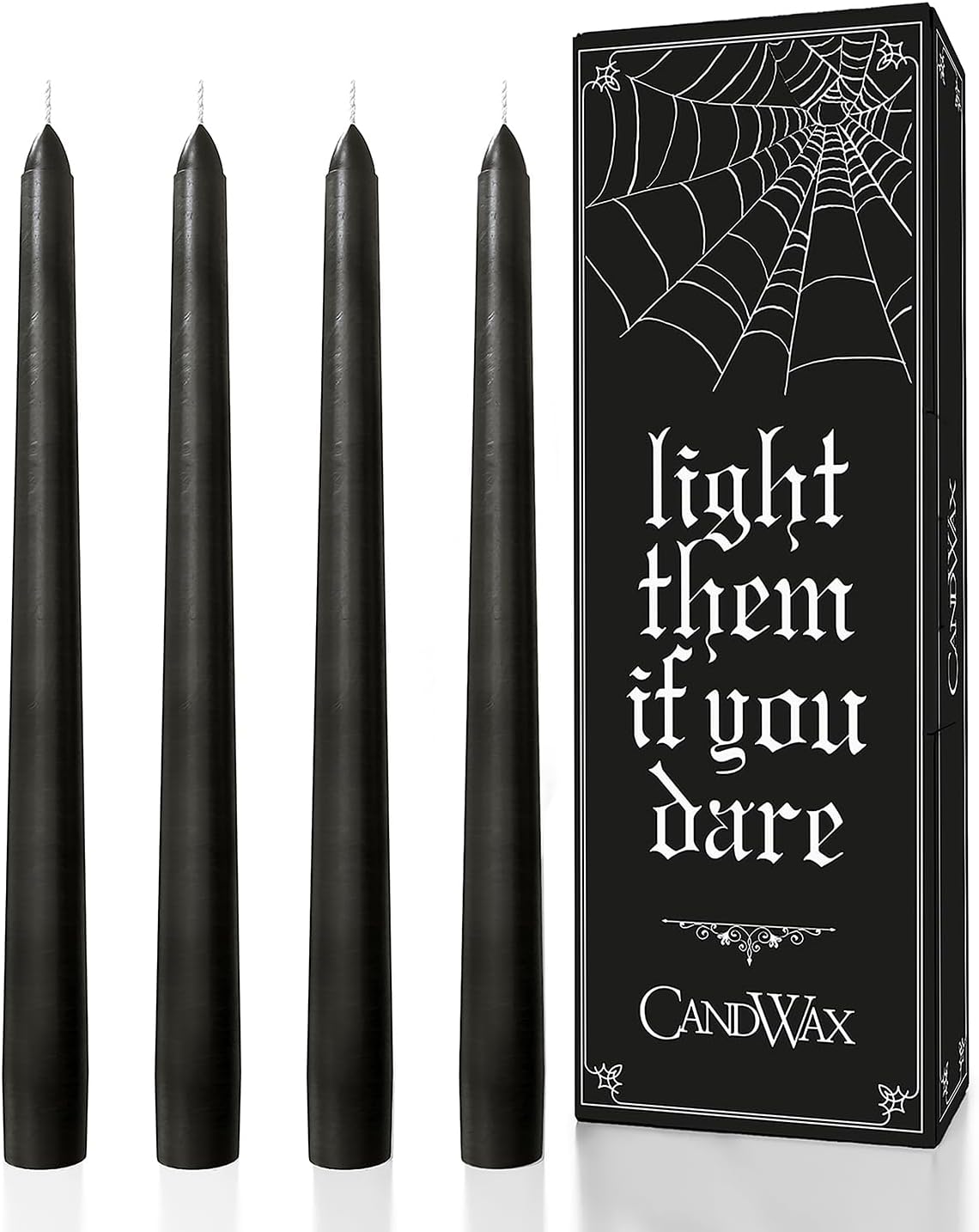 CANDWAX Black Taper Candles