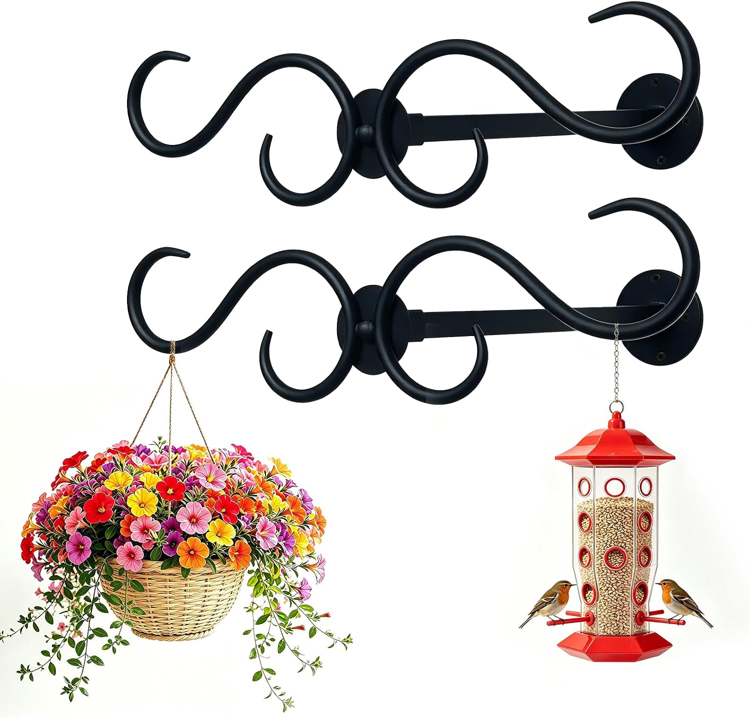Double Shepherds Hook Wall Mounts