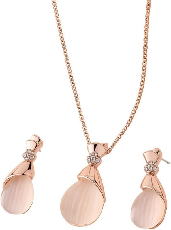 Bohemian Jewelry Set For Women, Water Drop Necklace And Earrings With Non Tarnish Bohemian Western Style Jewelry Gift