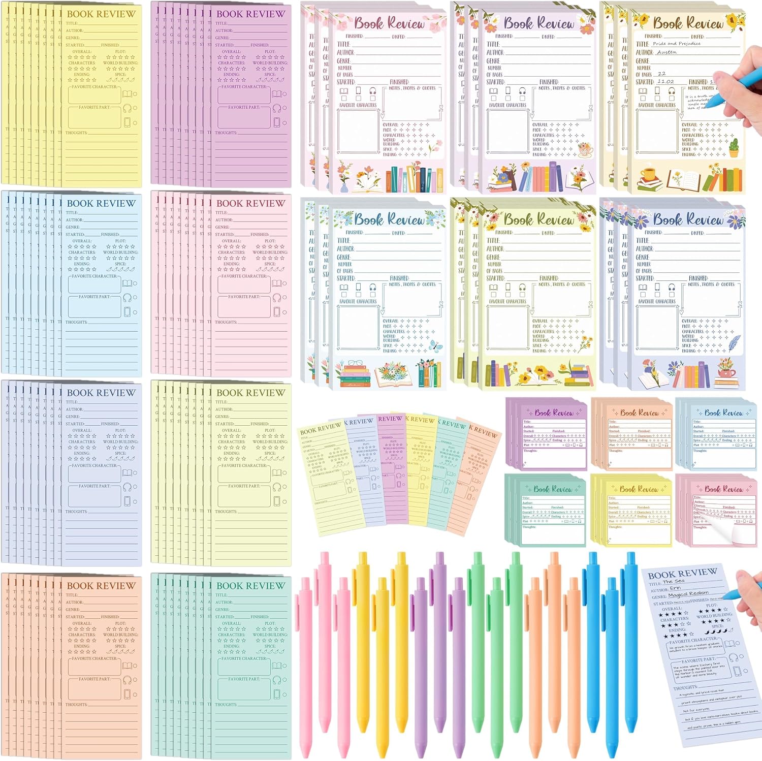 L1rabe Colorful Book Review Sets