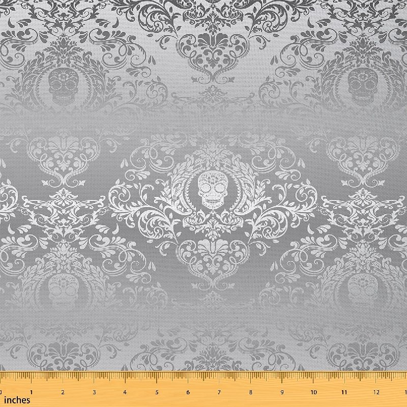 Feelyou Silver Gothic Damask Fabrics