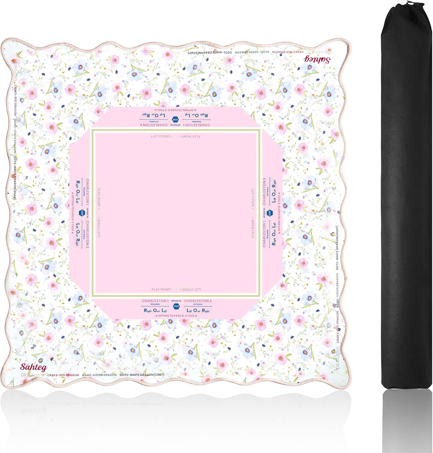 Pink Mahjong Mats with Carrying Bag