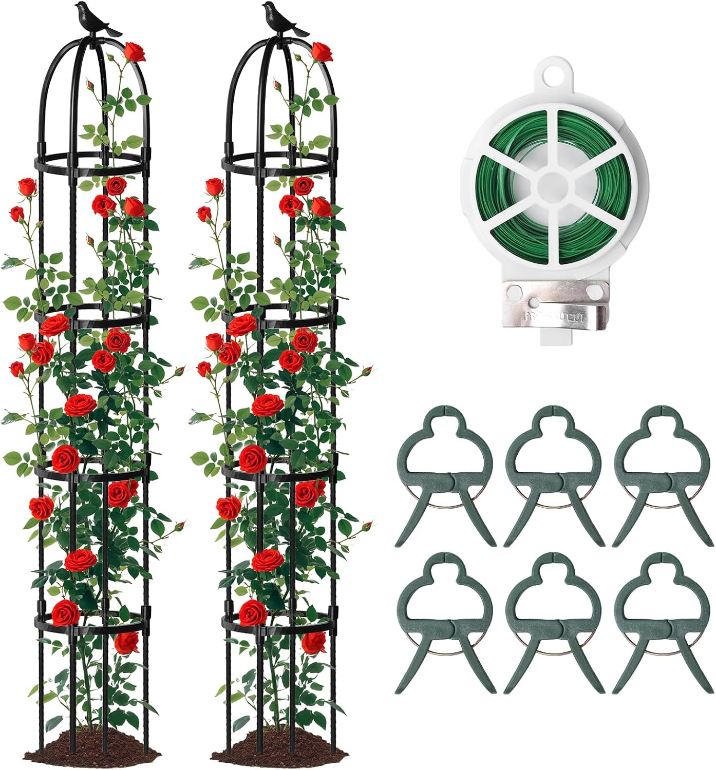 2 Pcs 6.2FT Garden Obelisk Trellis Climbing Plant Support