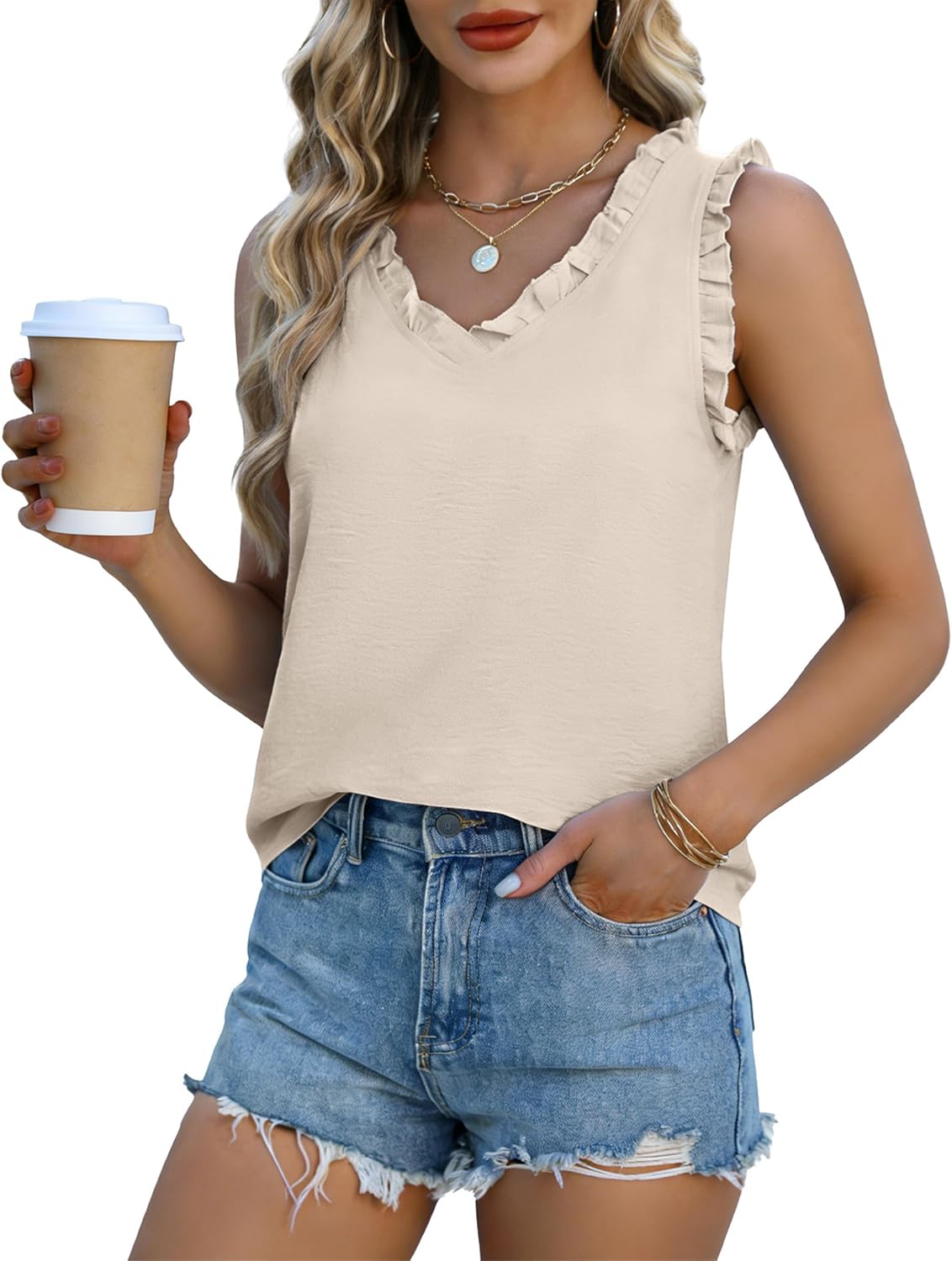 Datamount Ruffle Tank Tops