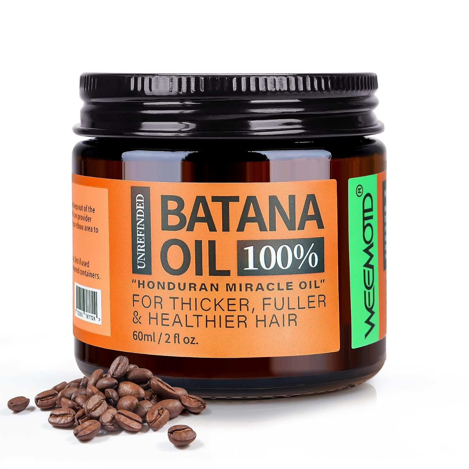 100% Raw Batana Oil for Hair from Honduras, 2 Fl Oz, Espresso Coffee