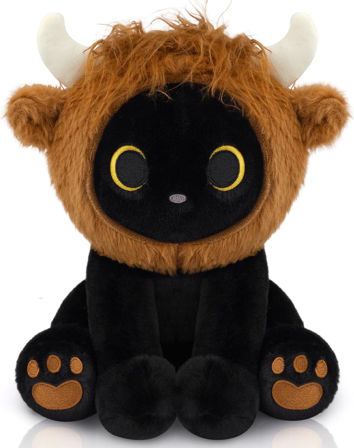 Cat Plush Wear Highland Cow Hood, Cute Stuffed Animal Birthday Gift