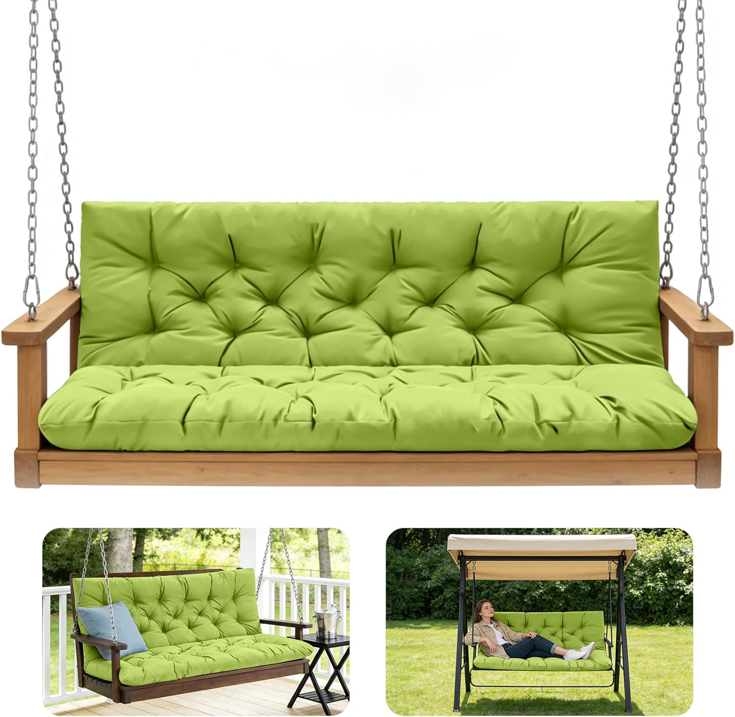 Porch Swing Cushions (Grass Green