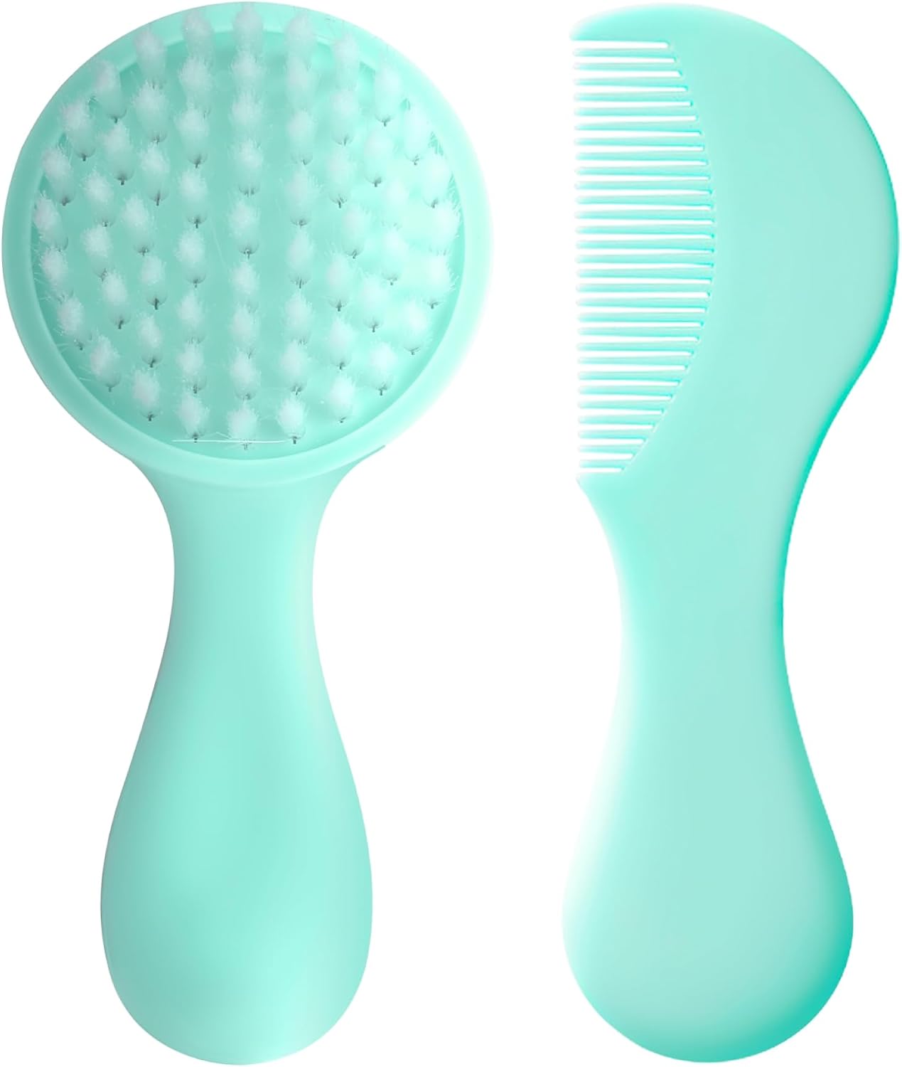 Baby Hair Brush and Comb Set for Newborns & Toddlers - Soft Bristle Cradle Cap Brush & Baby Hair Comb for Fine Hair & Infants - Perfect Baby Registry Gift
