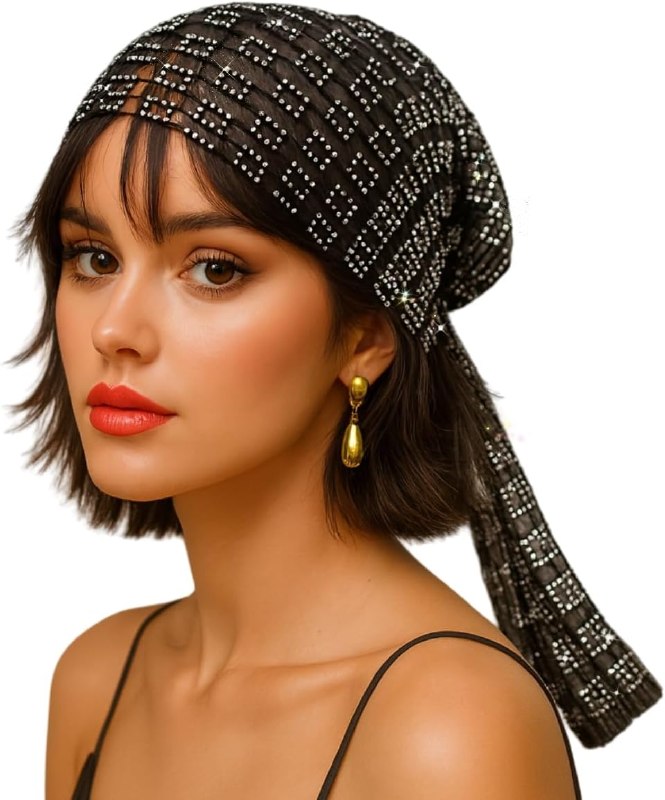 Munyee Sparkly Rhinestone Head Scarves