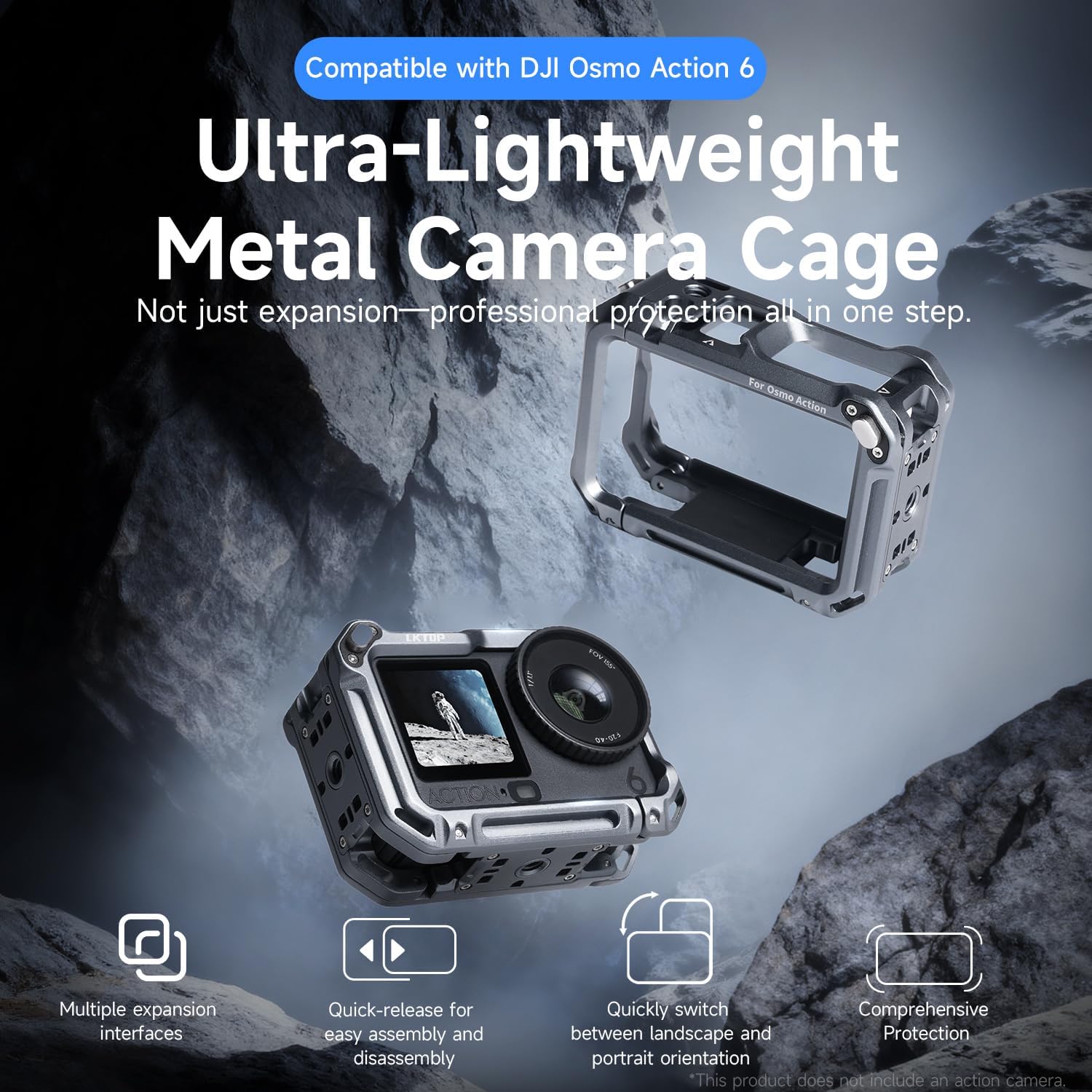 LKTOP Camera Cages for DJI Osmo Action 6