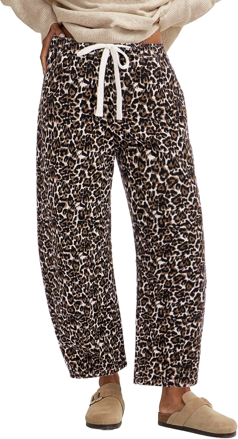 GRAPENT Barrel Jeans (Leopard Print