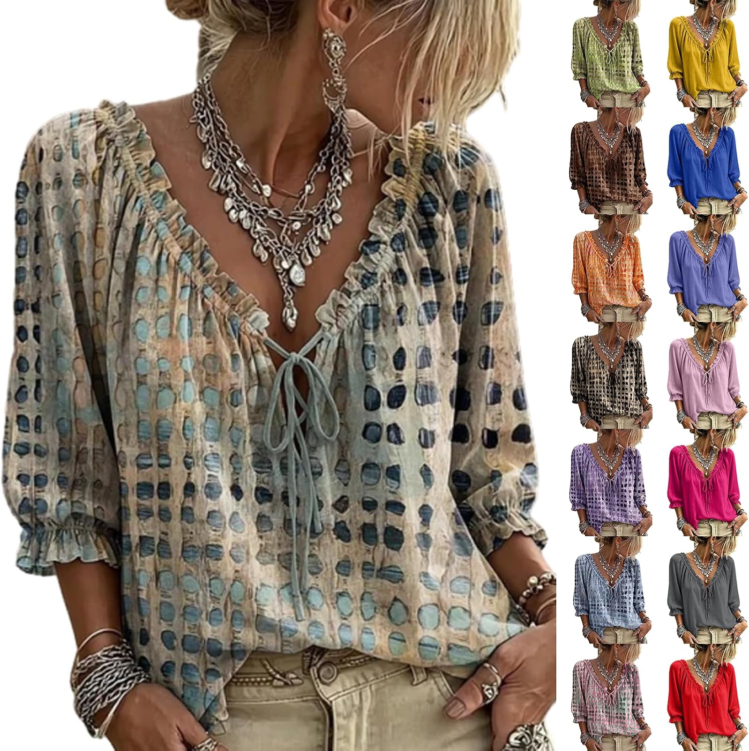 Midelxp Polka Dot Blouses