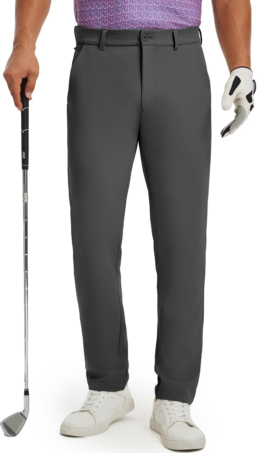 M MAELREG Men's Golf Pants Quick Dry Lightweight 30/32/34 Stretch Work Dress Casual Trousers with 4 Pockets Golf Pants Men