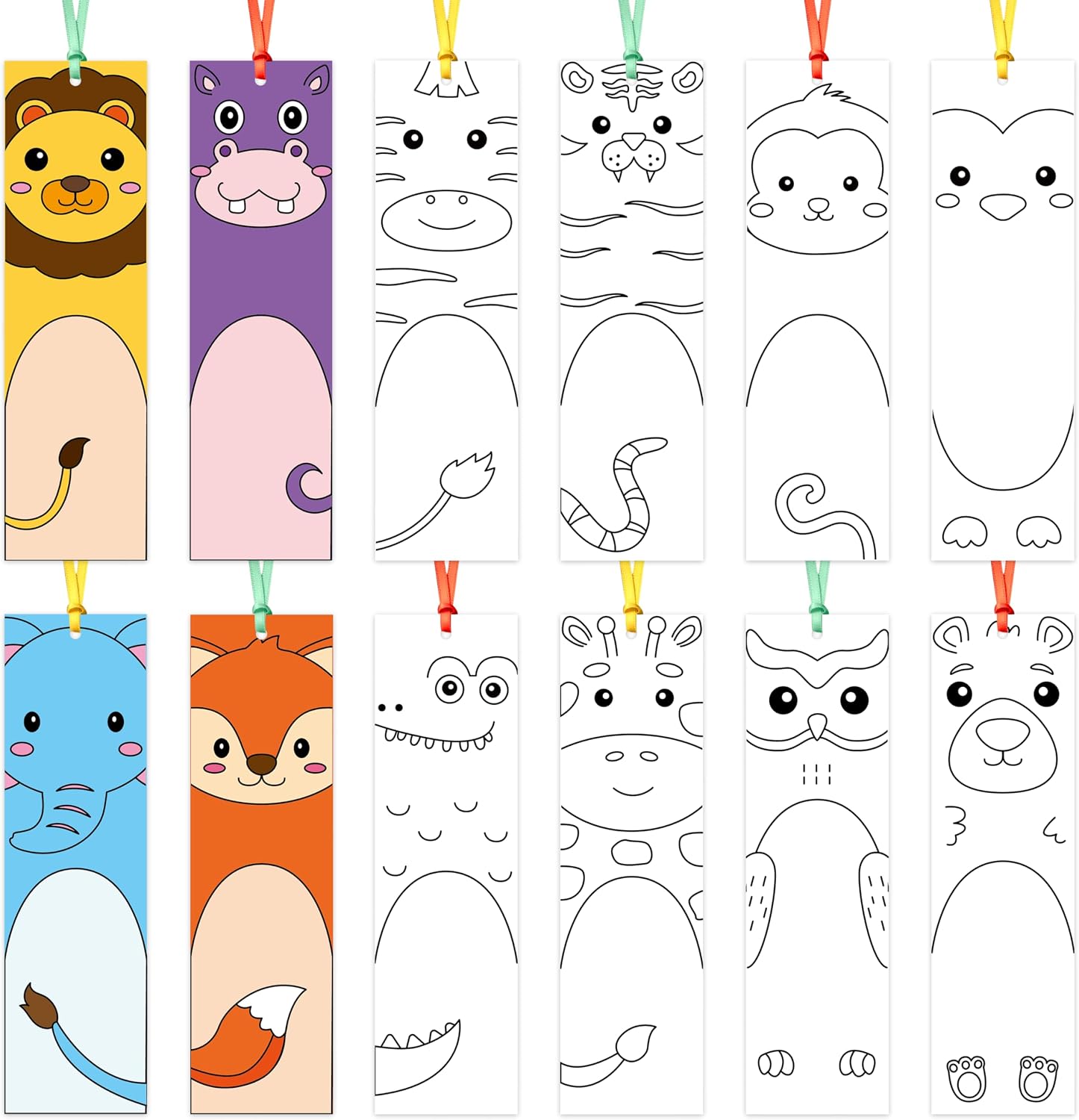 BZaber DIY Coloring Bookmarks