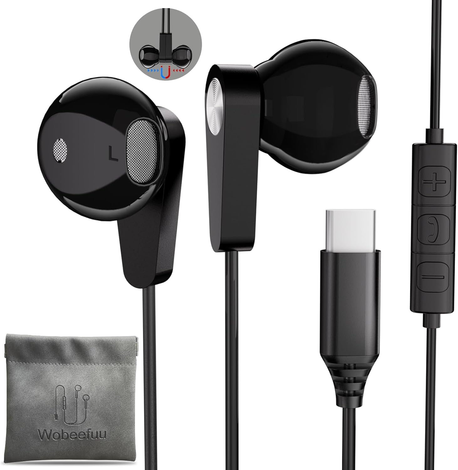 USB-C Wired Headphones with Mic