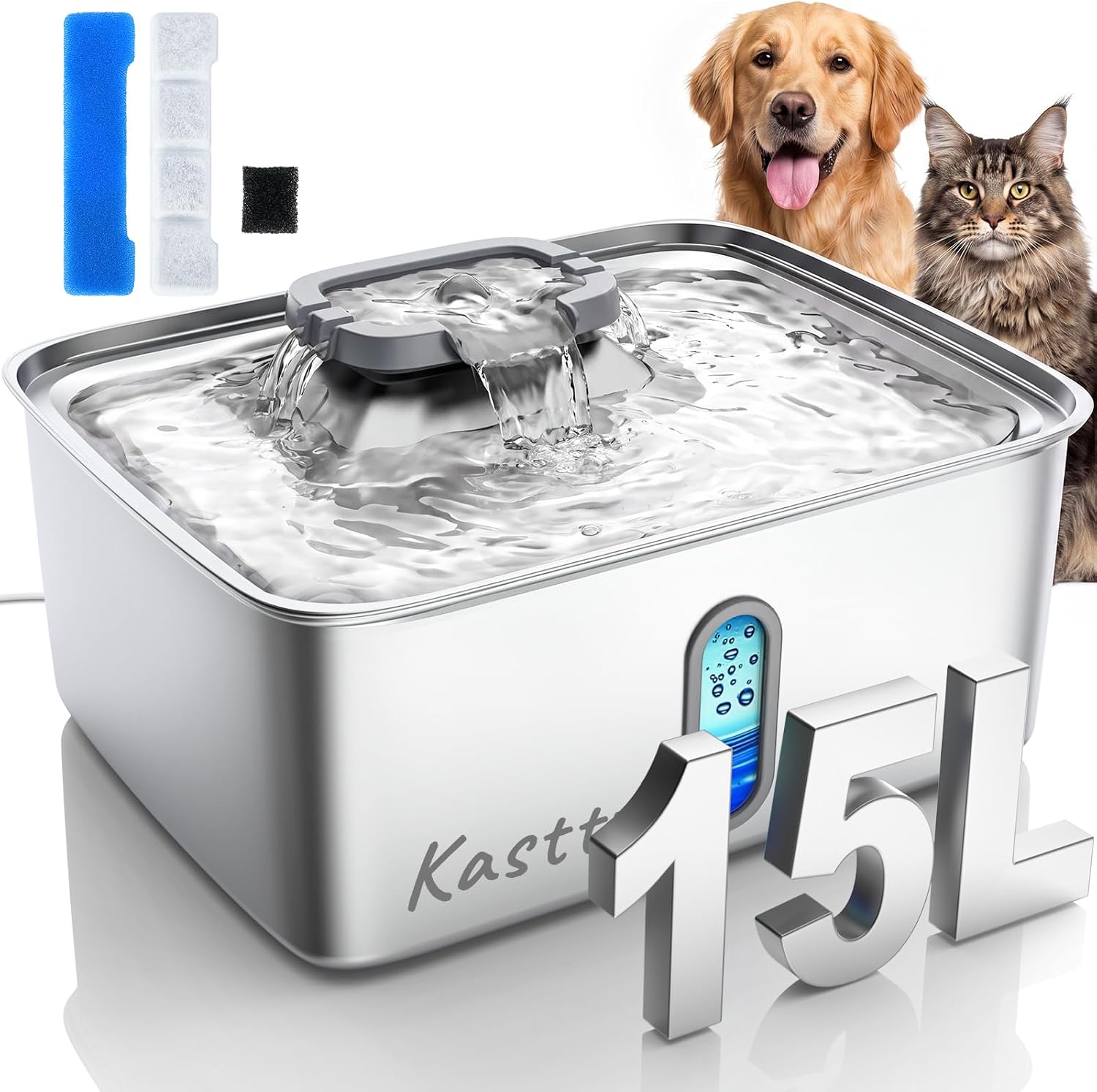 Kastty Stainless Steel Dog Water Fountains