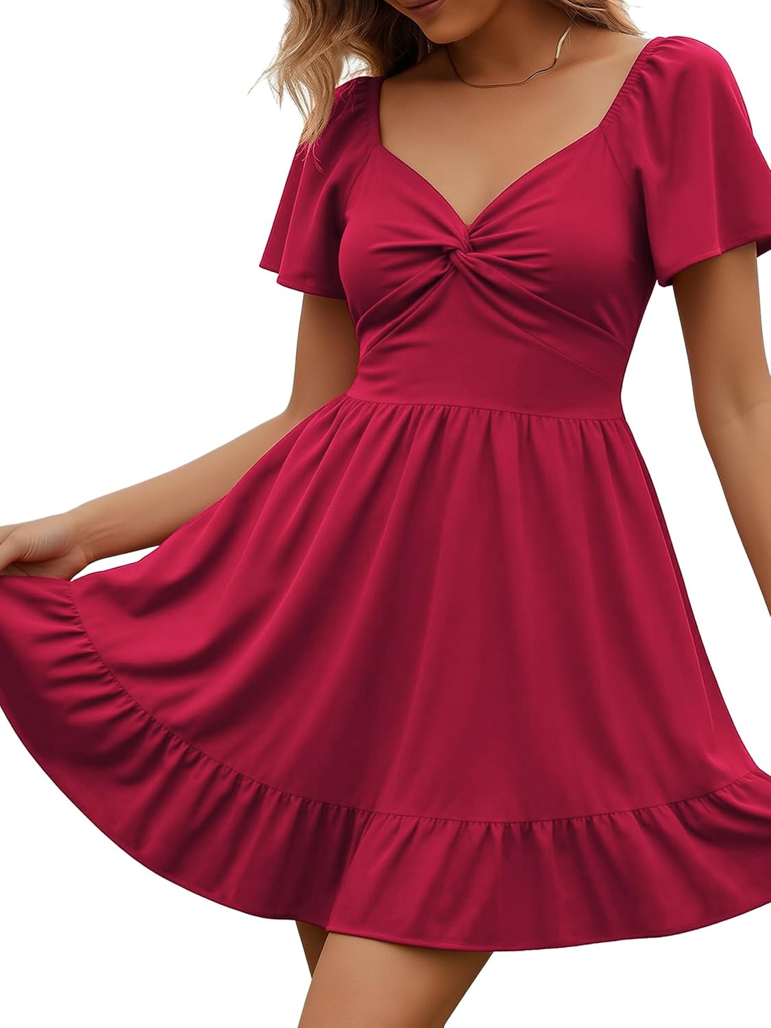 ECOWISH Twist Front Summer Dresses