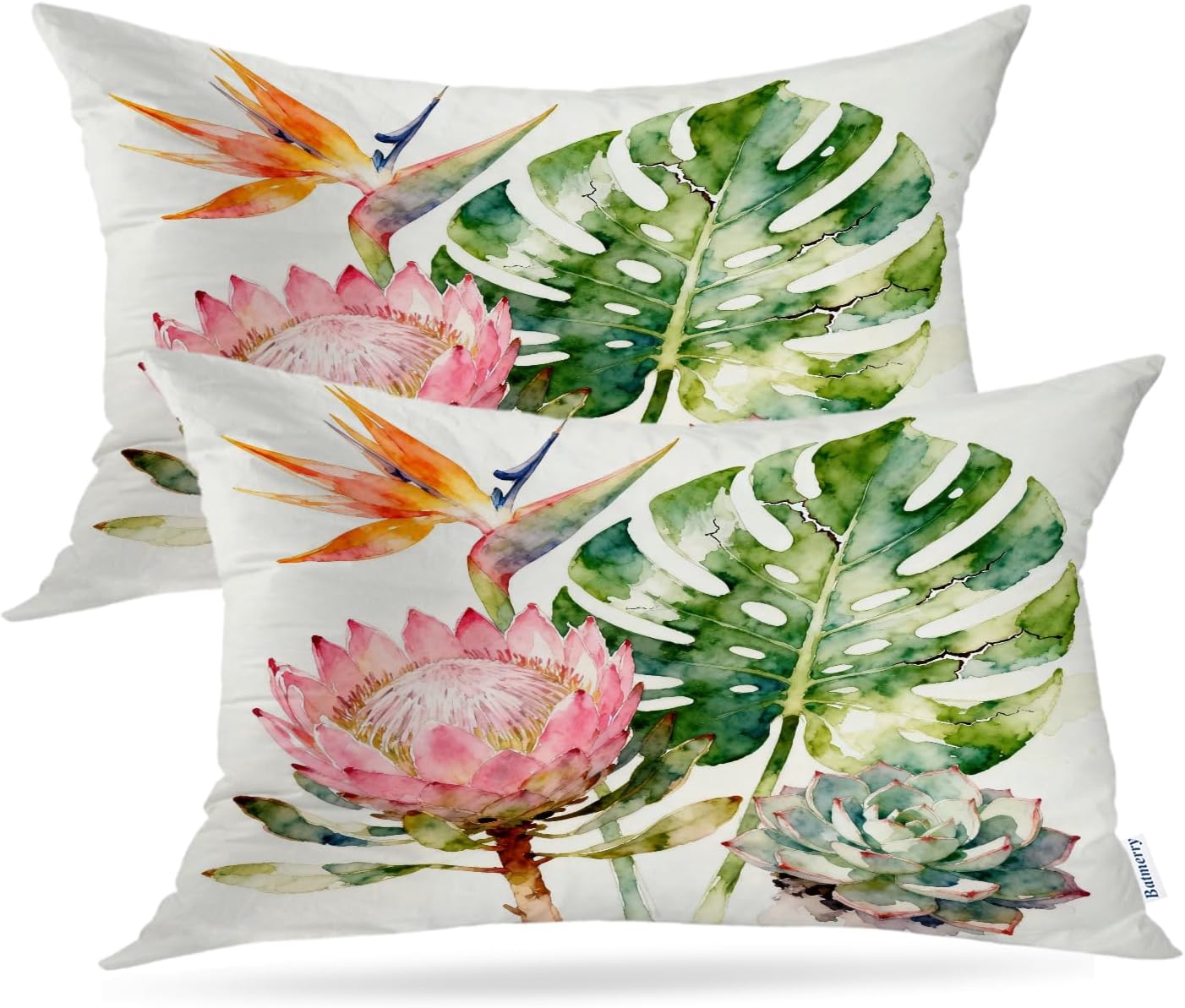 Batmerry Tropical Floral Pillow Covers