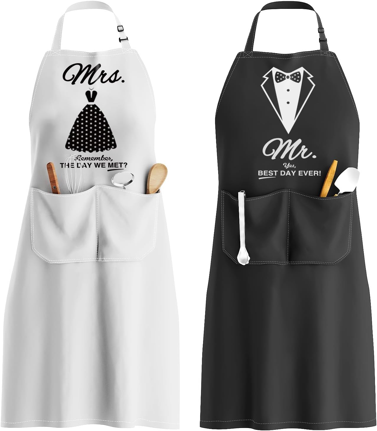 Mr & Mrs Matching Kitchen Aprons